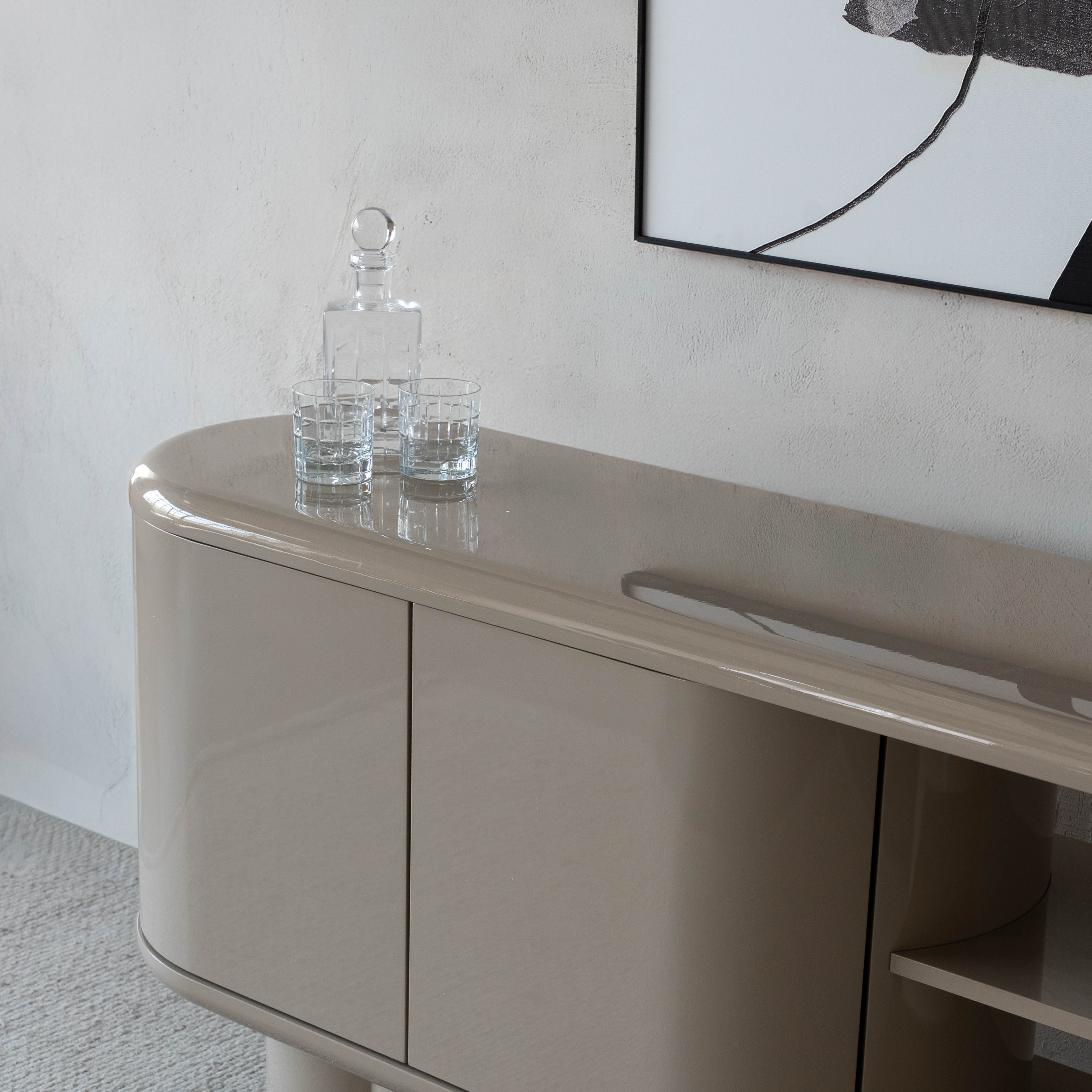 Thomas Beige High Gloss Modern Sideboard - 032M1.8 - TV Units - WS Living Furniture Furniture Store in Dubai