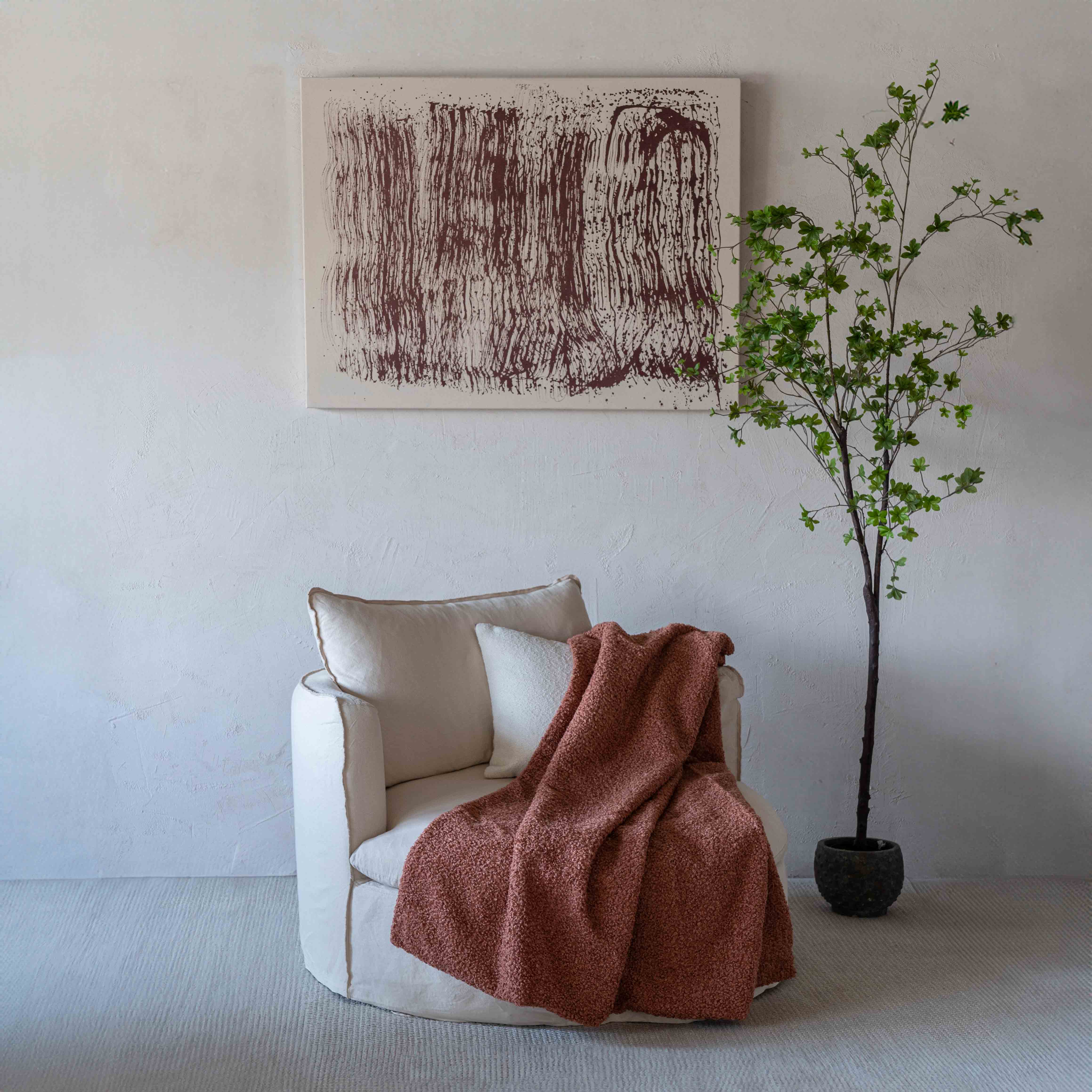Handmade Stylish Throw Blanket - Light Orange - Blankets - WS Living Furniture  Furniture Store in Dubai