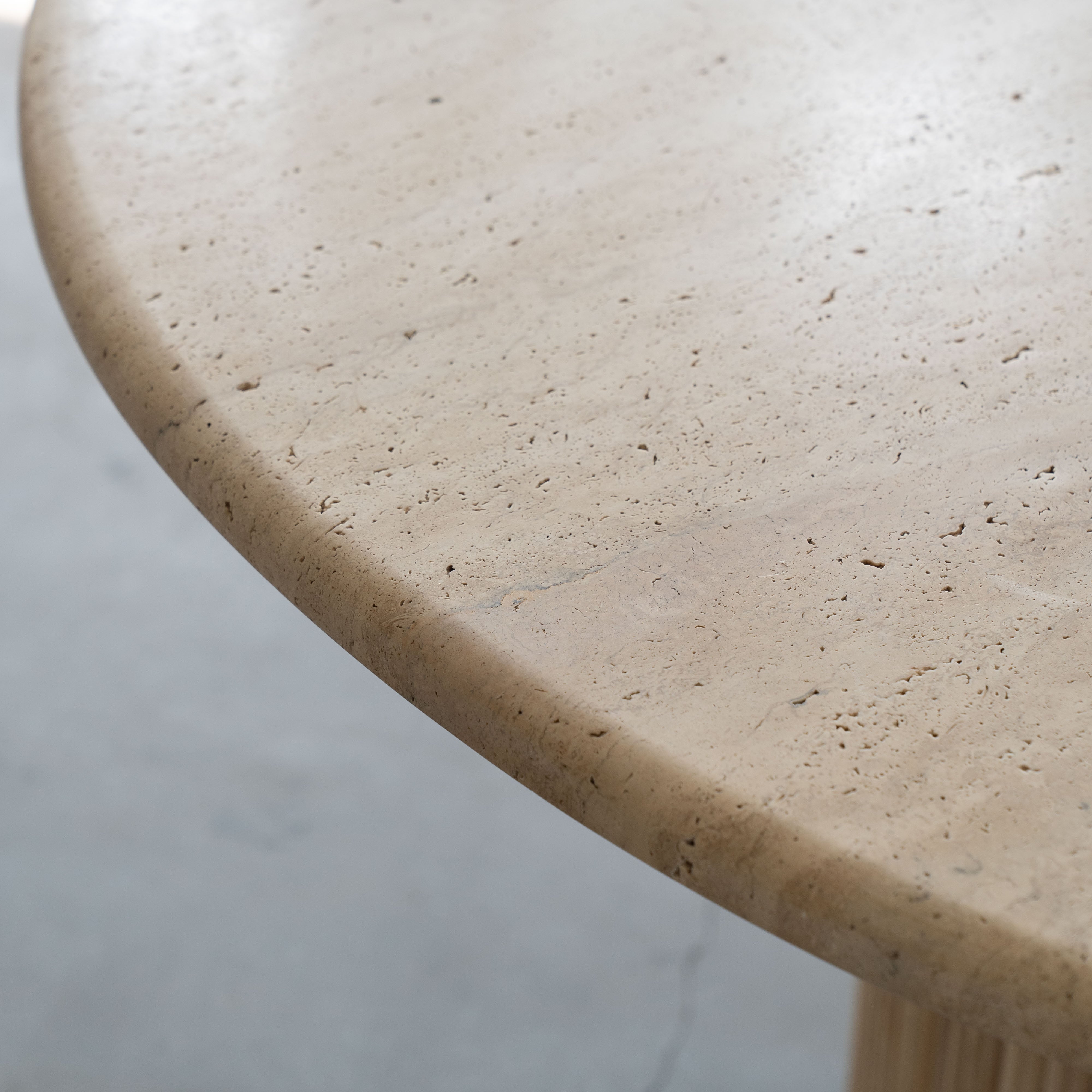 Palm Round Travertine Marble Dining Table - - WS Living Furniture Furniture Store in Dubai