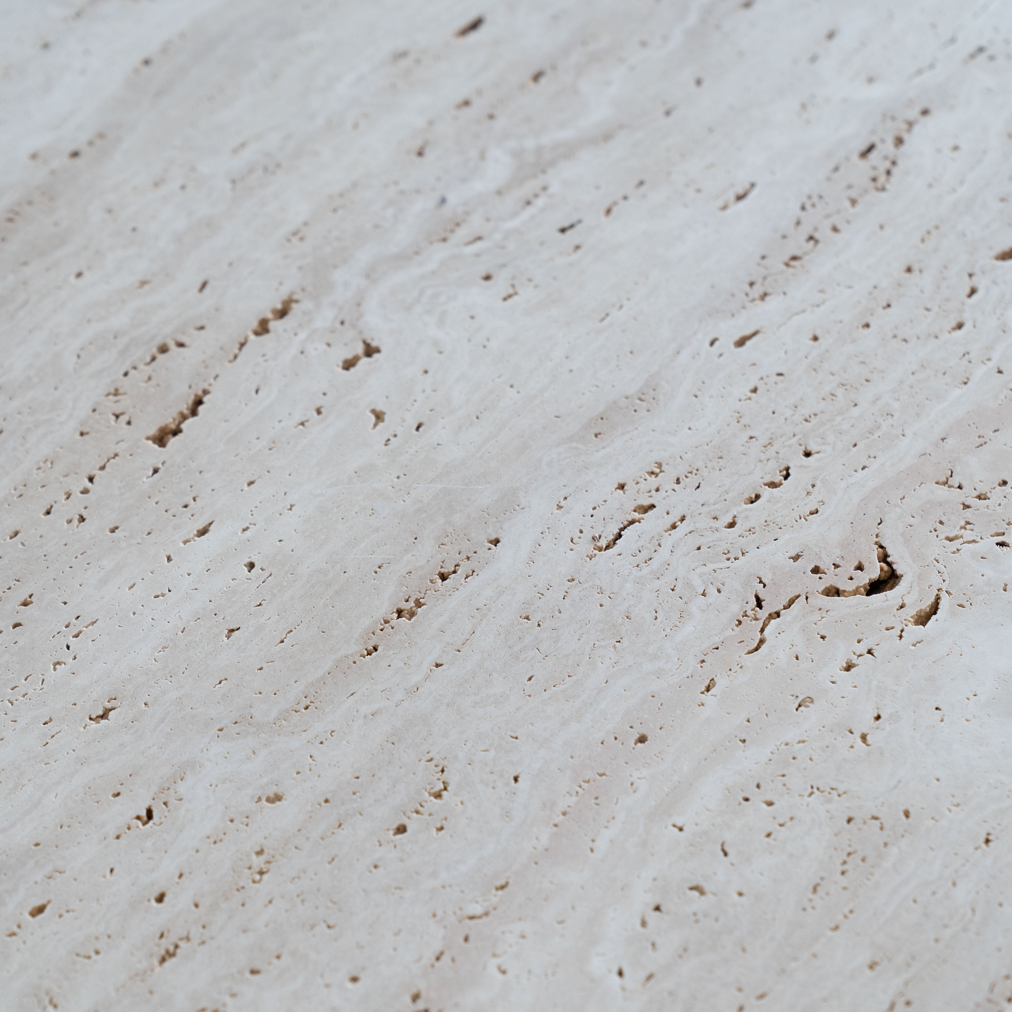 Palm Travertine Marble Oval Coffee Table - Coffee Table - WS Living Furniture Furniture Store in Dubai