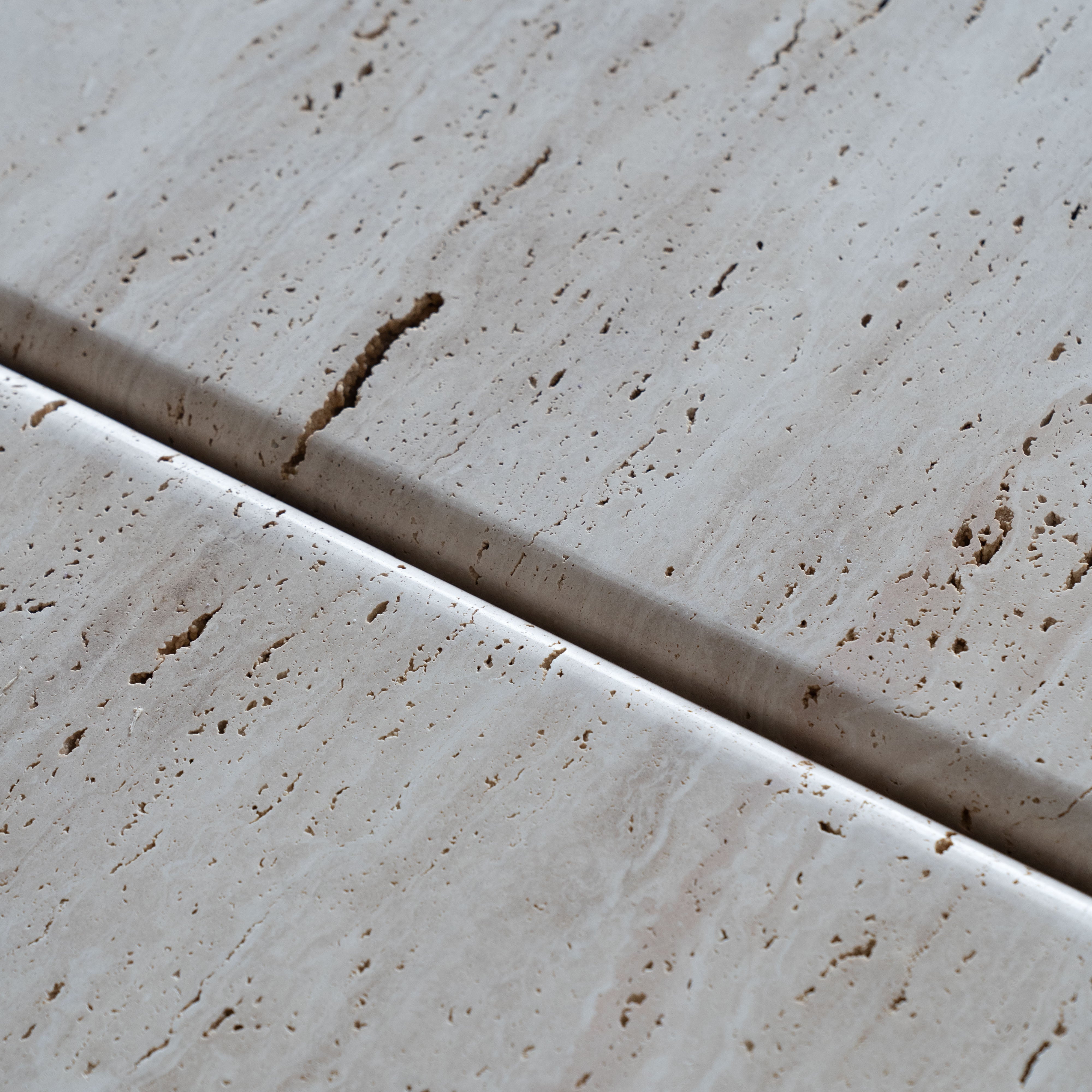 Palm Travertine Marble Oval Coffee Table - Coffee Table - WS Living Furniture Furniture Store in Dubai