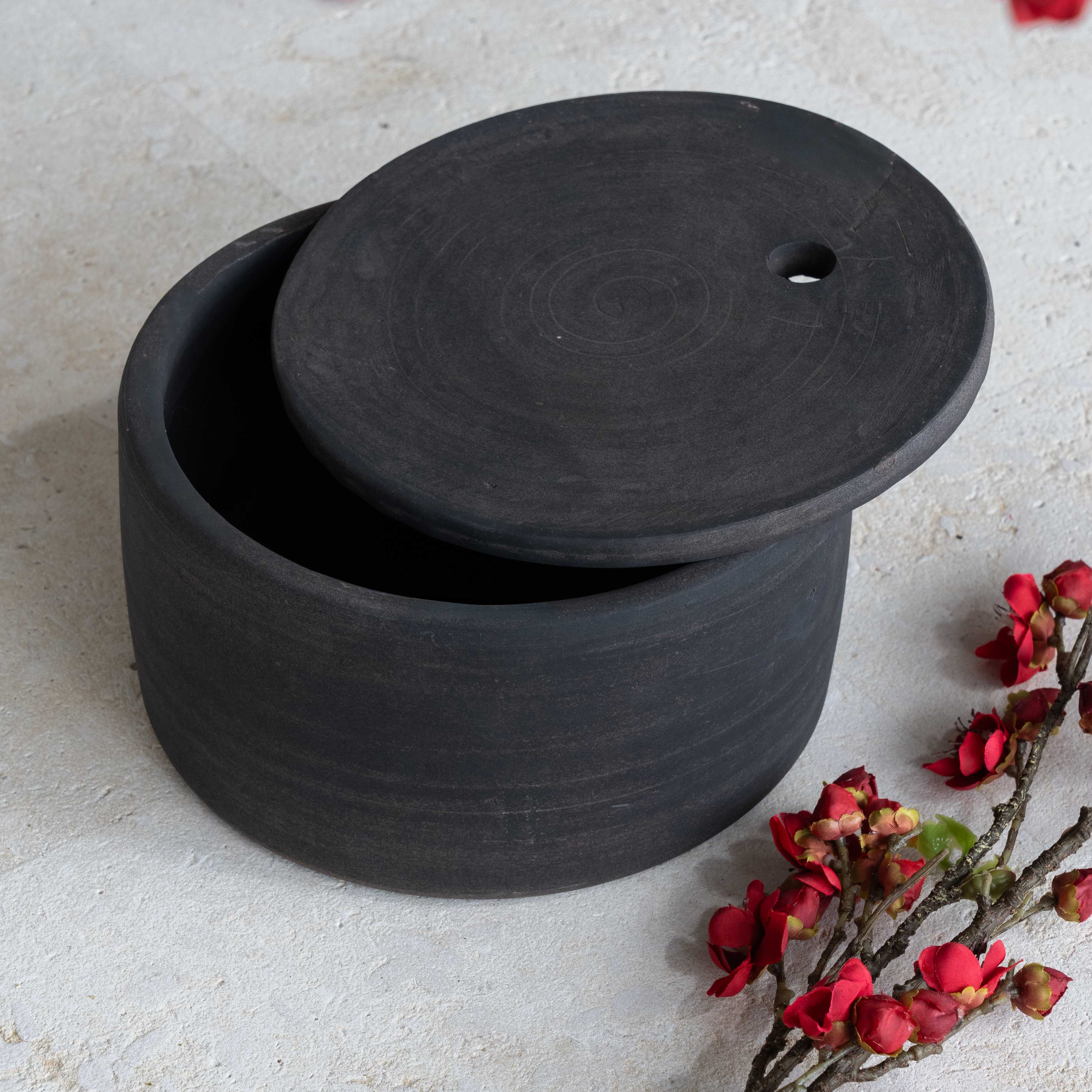 Trove Pot Decorative Clay Storage Container With Lid - Decorative Jars - WS Living Furniture  Furniture Store in Dubai