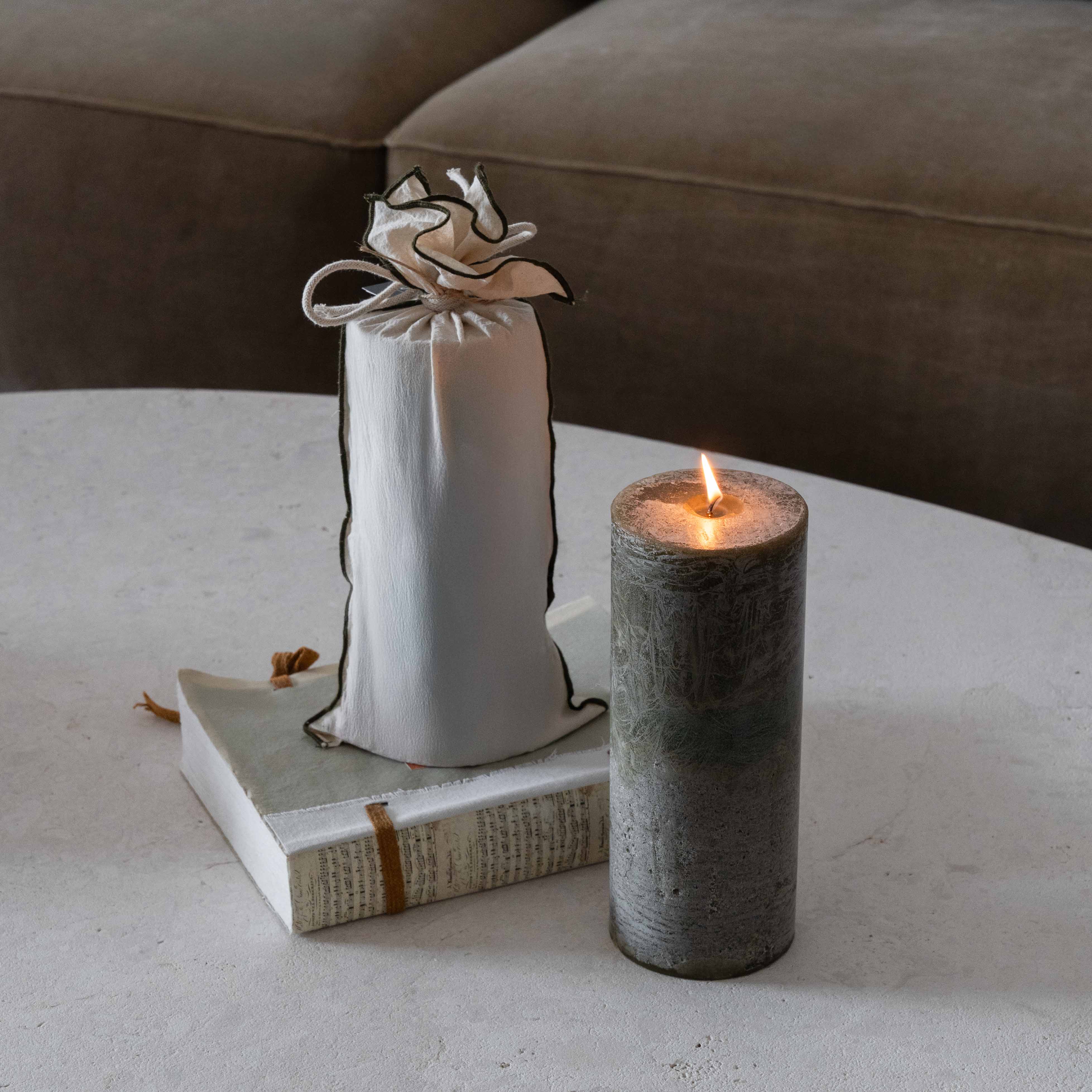 Tuscany Rustic Shine Pillar Type Candle - Candles - WS Living Furniture Furniture Store in Dubai