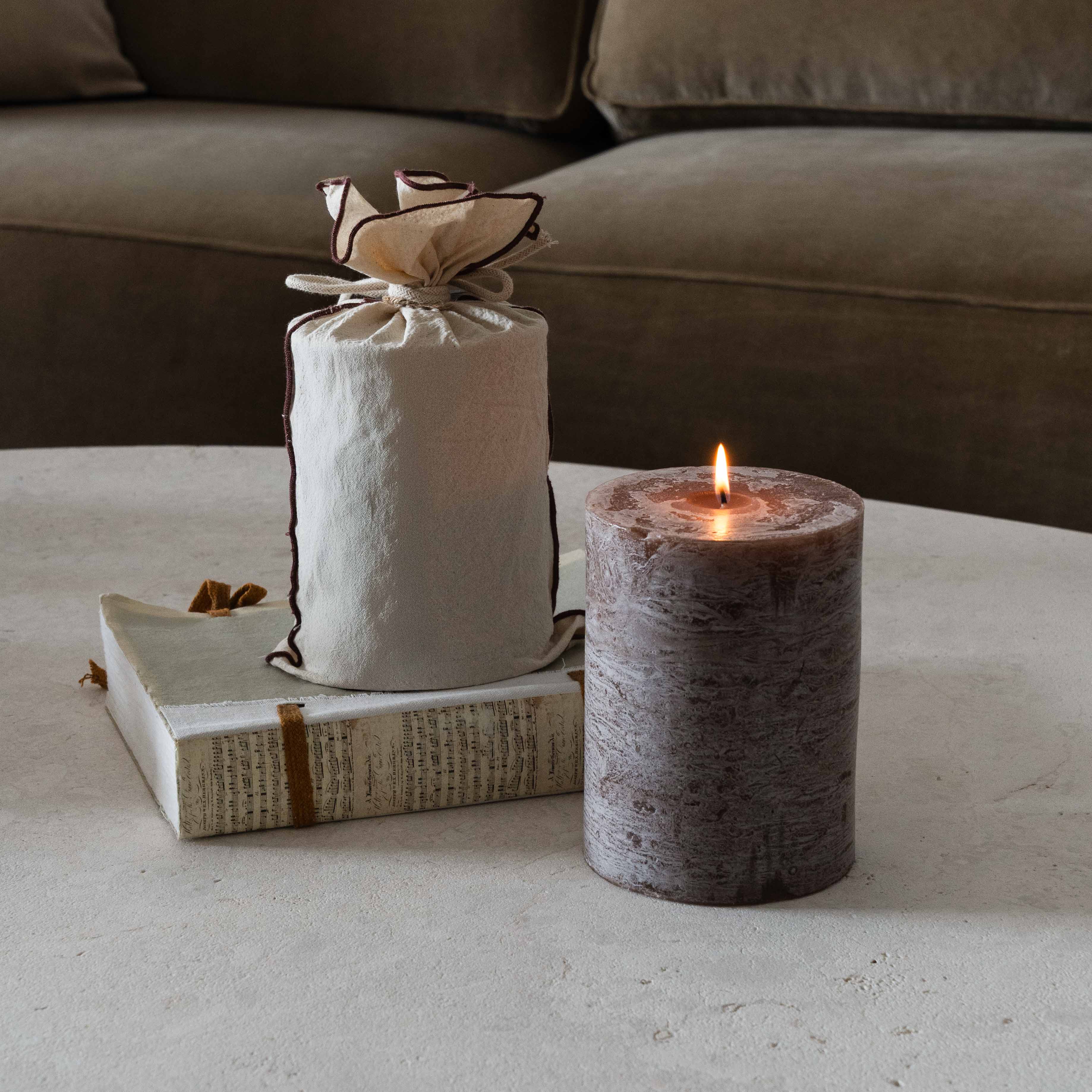 Tuscany Rustic Shine Pillar Type Candle - Candles - WS Living Furniture Furniture Store in Dubai