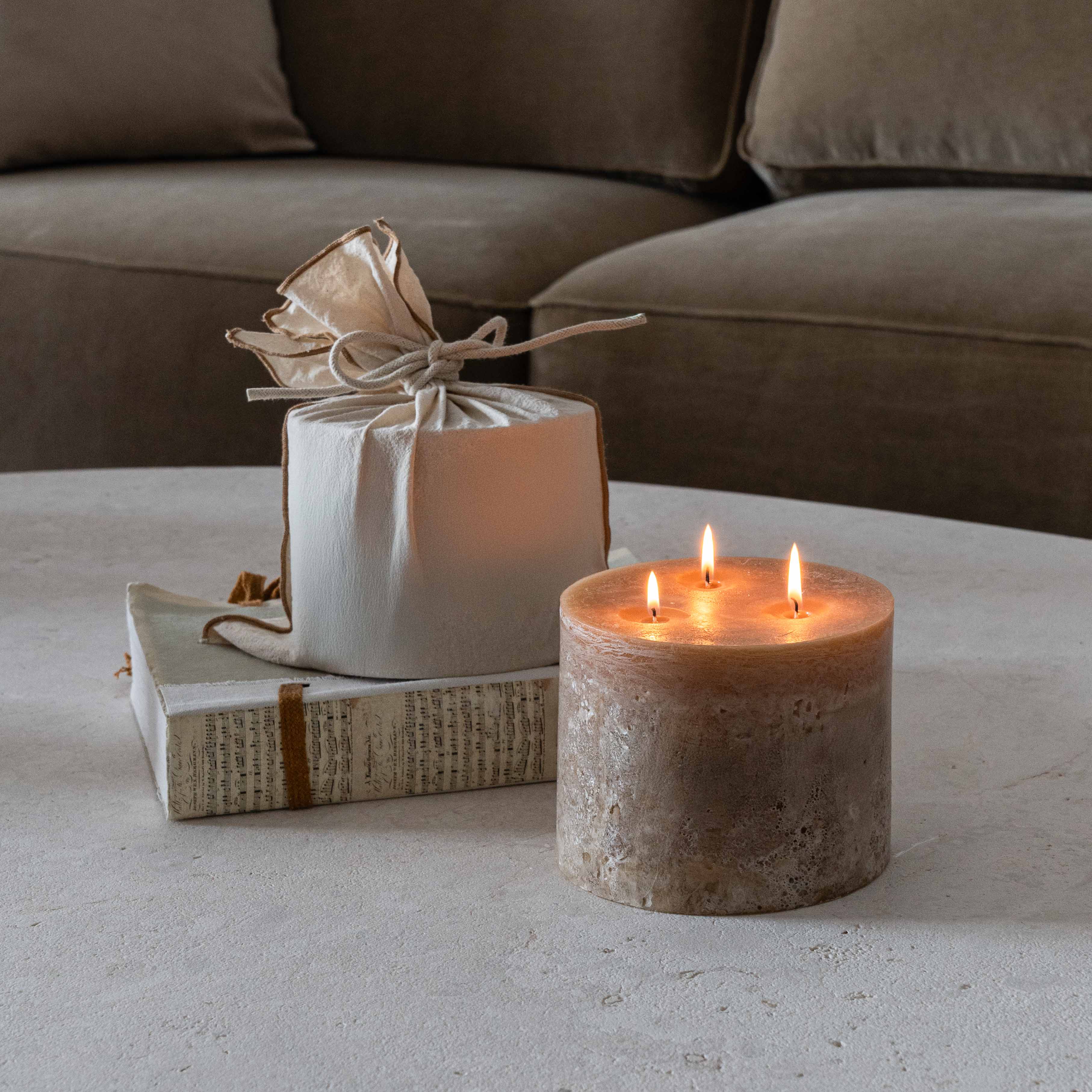Tuscany Rustic Shine Pillar Type Candle - Candles - WS Living Furniture Furniture Store in Dubai