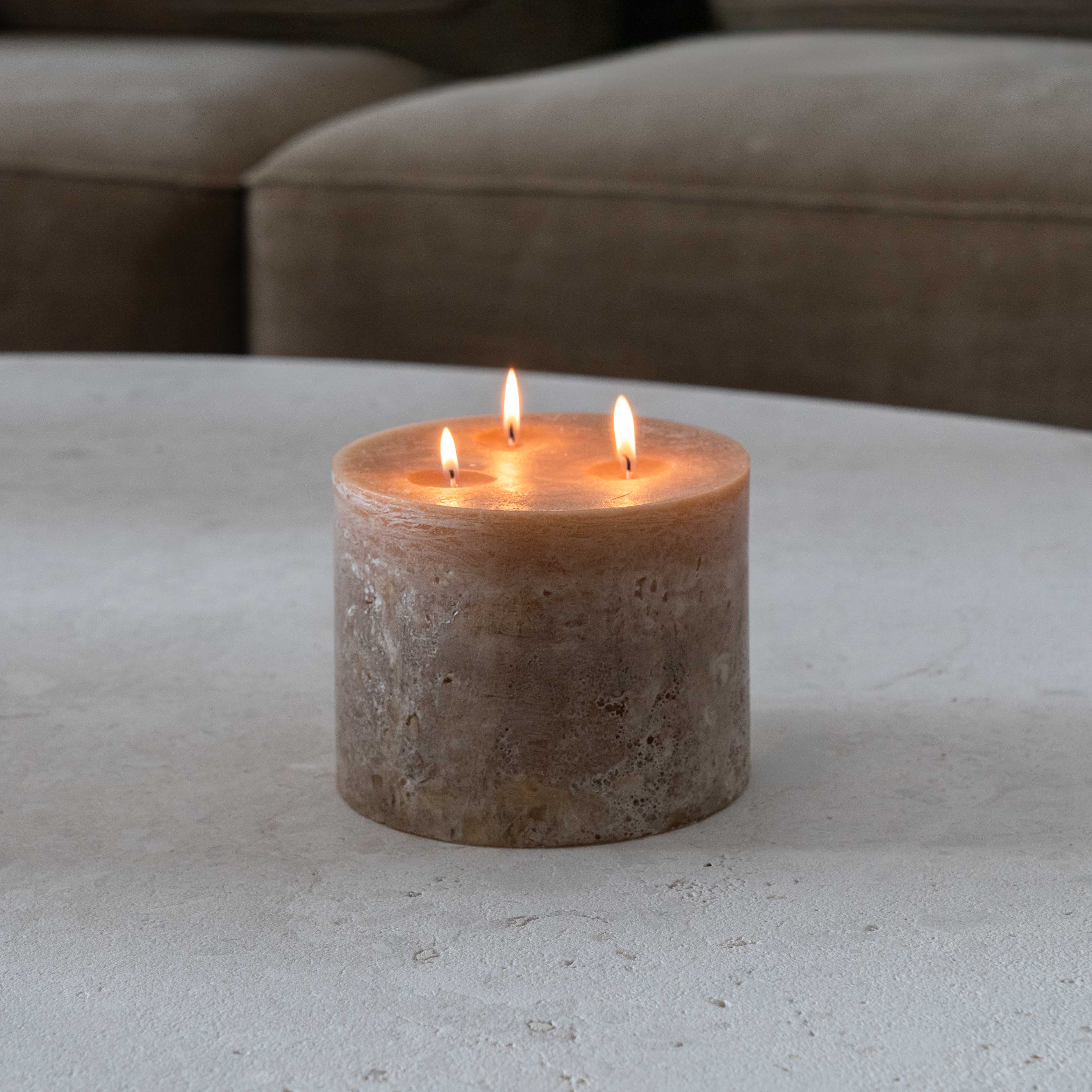 Tuscany Rustic Shine Pillar Type Candle - Candles - WS Living Furniture Furniture Store in Dubai