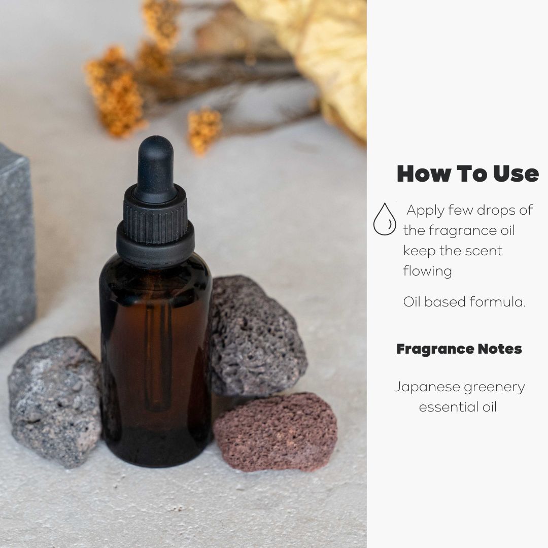 Lava Rock Stone Aroma Diffuser - Blue - Japanese Greenery for Homes, Offices, Bedrooms and Saunas - Home Fragrance - WS Living Furniture Furniture Store in Dubai