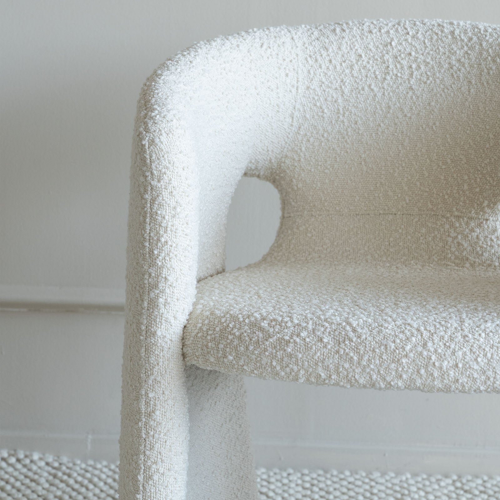 Wesley White Boucle Dining Chair - - WS Living Furniture Furniture Store in Dubai