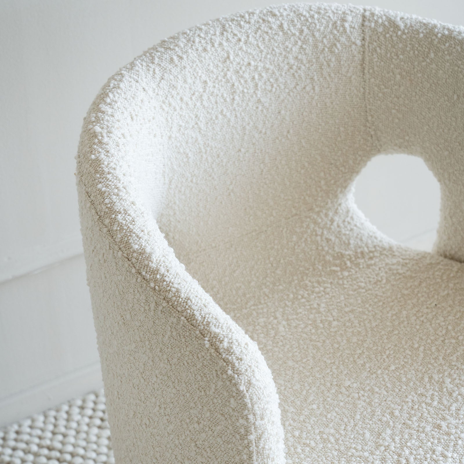 Wesley White Boucle Dining Chair - - WS Living Furniture Furniture Store in Dubai