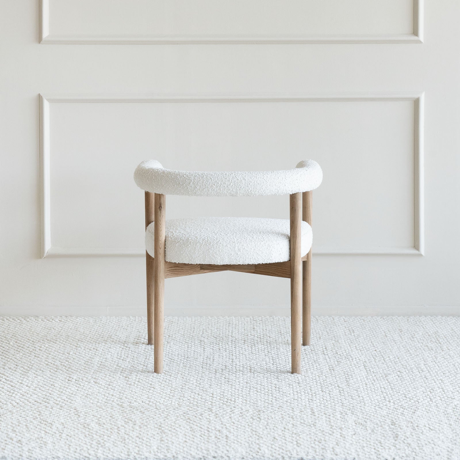 Lucy Boucle Wood Dining Chair (LJ1117) - - WS Living Furniture Furniture Store in Dubai