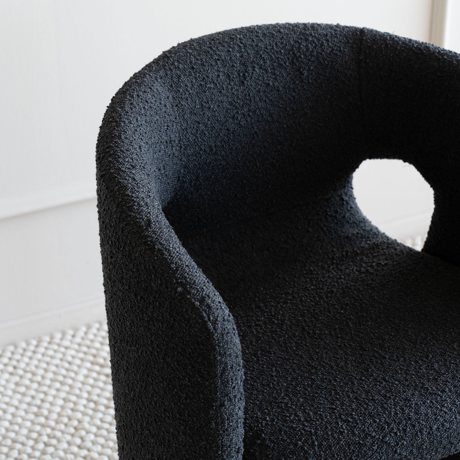 Wesley Dining Chair -Black Boucle (LJ1124B) -  - WS Living Furniture  Furniture Store in Dubai