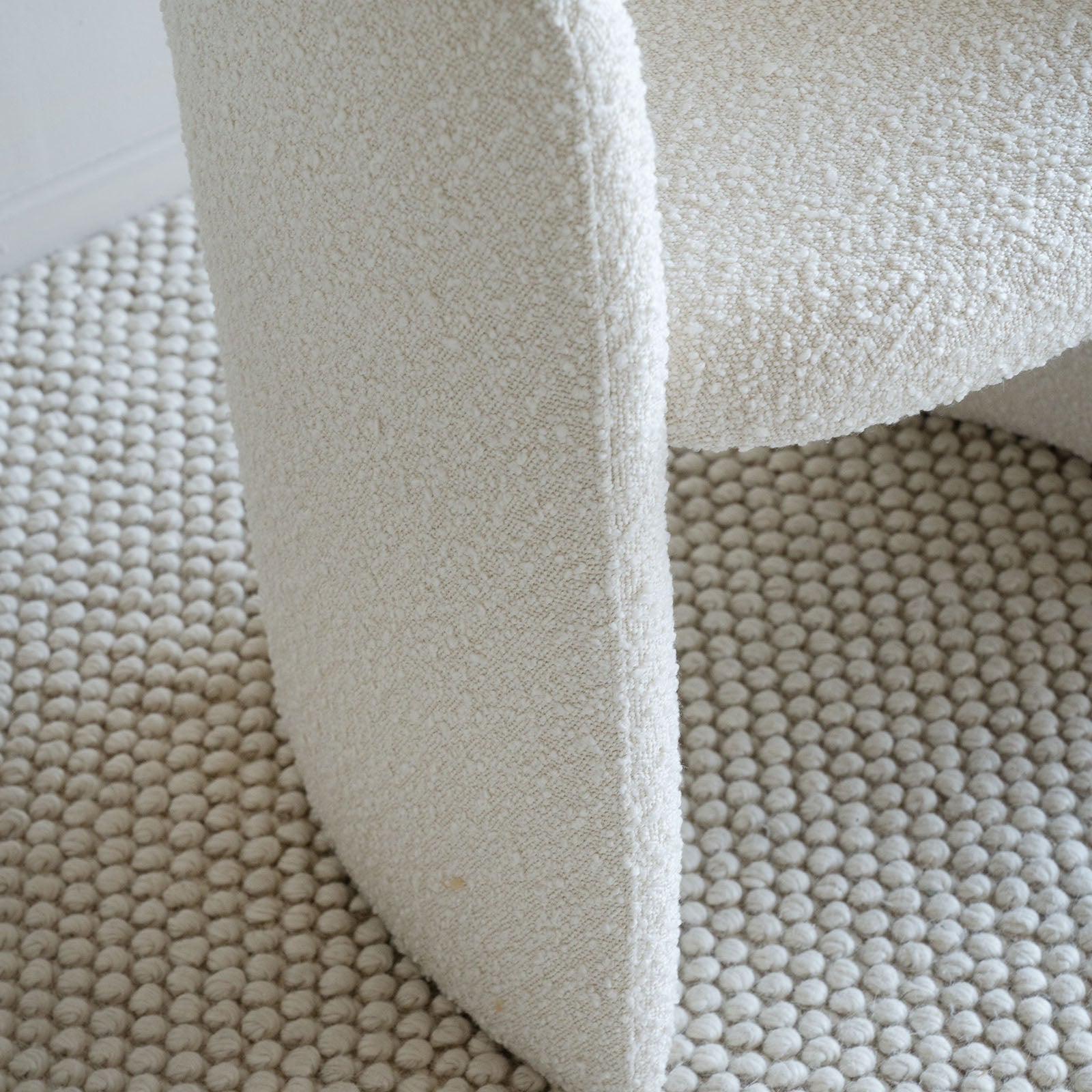 Wesley White Boucle Dining Chair - - WS Living Furniture Furniture Store in Dubai