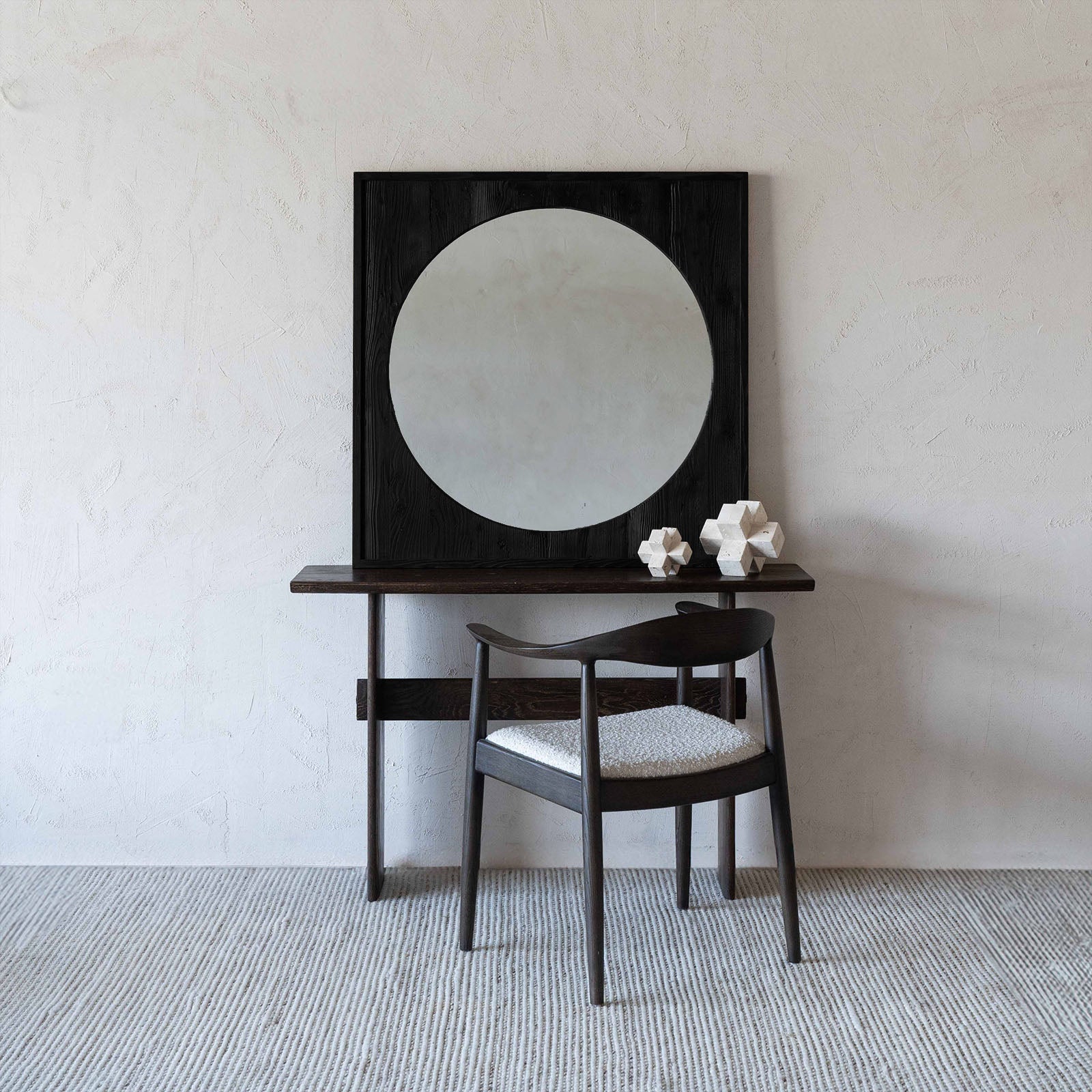 Submarine Black Solid Wood Mirror - Mirrors - WS Living Furniture Furniture Store in Dubai