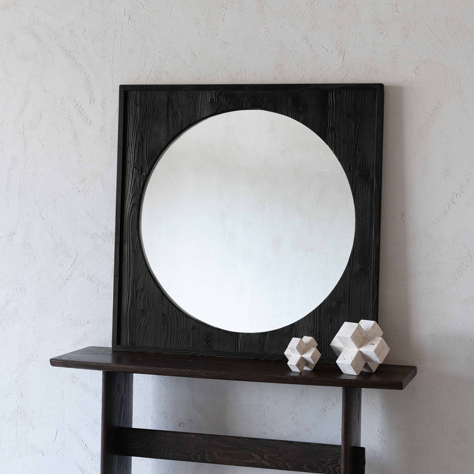 Submarine Black Solid Wood Mirror - Mirrors - WS Living Furniture Furniture Store in Dubai