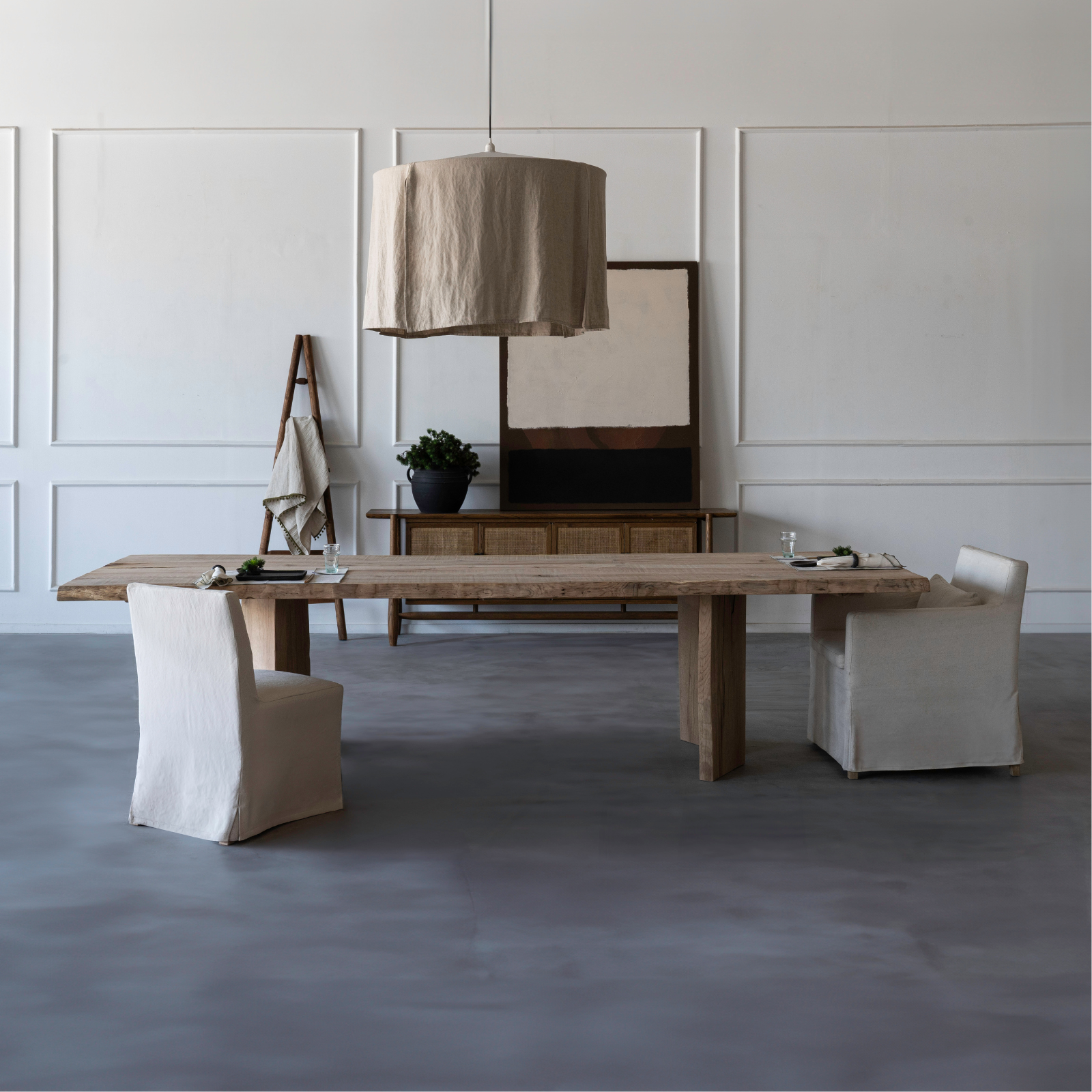 Palma Solid Oak Wood Long Dining Table - Dining Tables - WS Living Furniture Furniture Store in Dubai