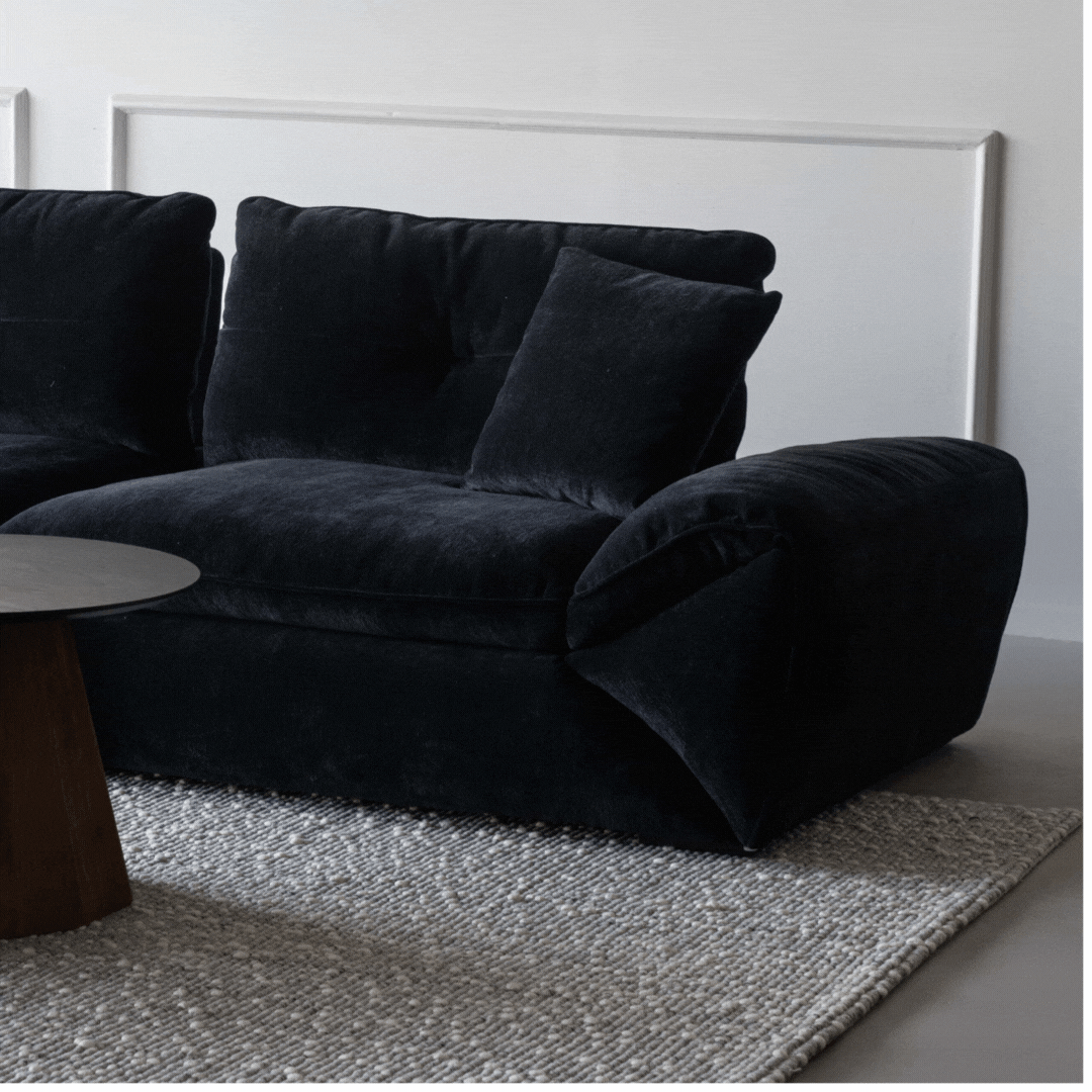 Louisa Extendable Black - Modern 3 Seater Sofa - Sofas - WS Living Furniture Furniture Store in Dubai
