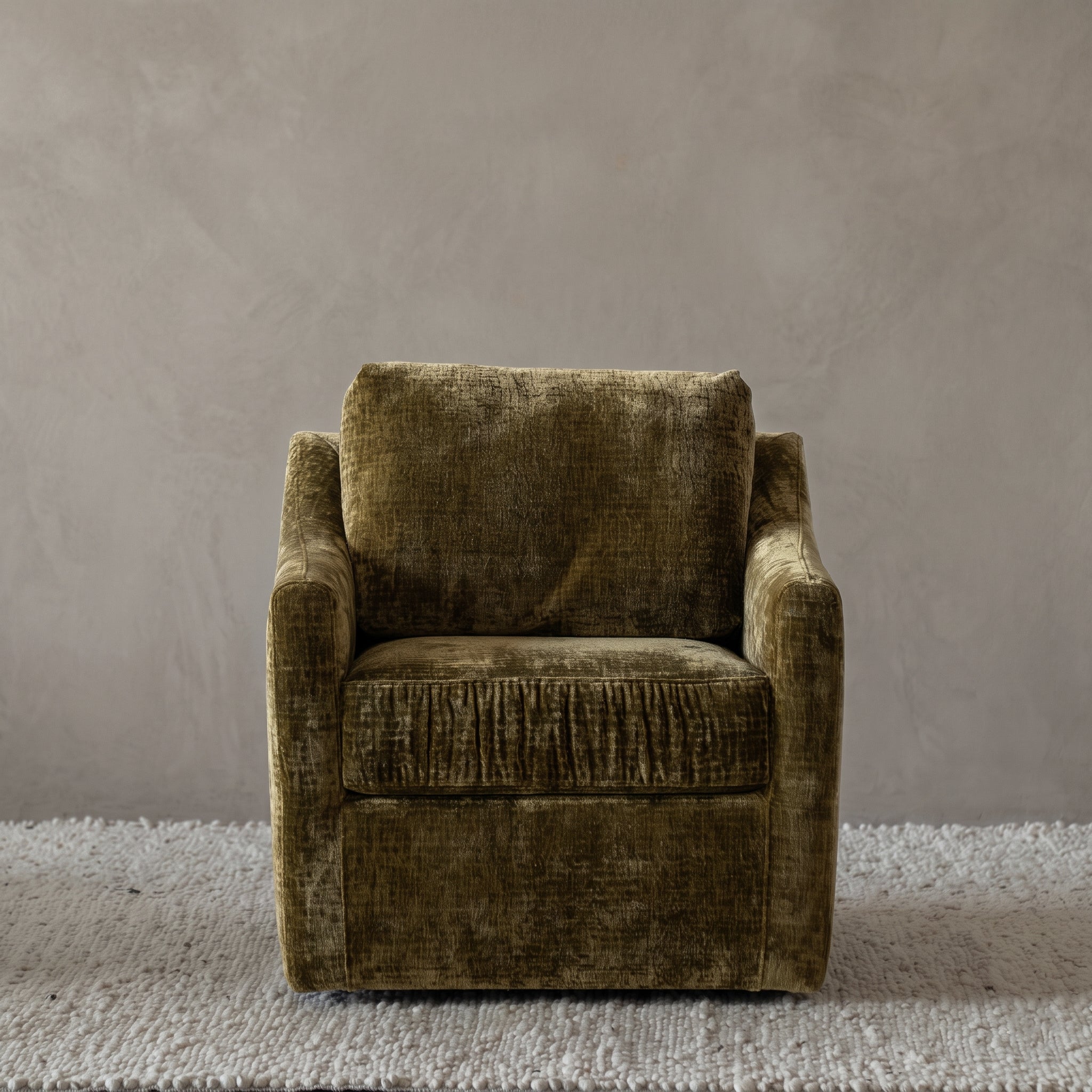 Velora Modern Swivel Armchair - TEXTURE MUSTARD
