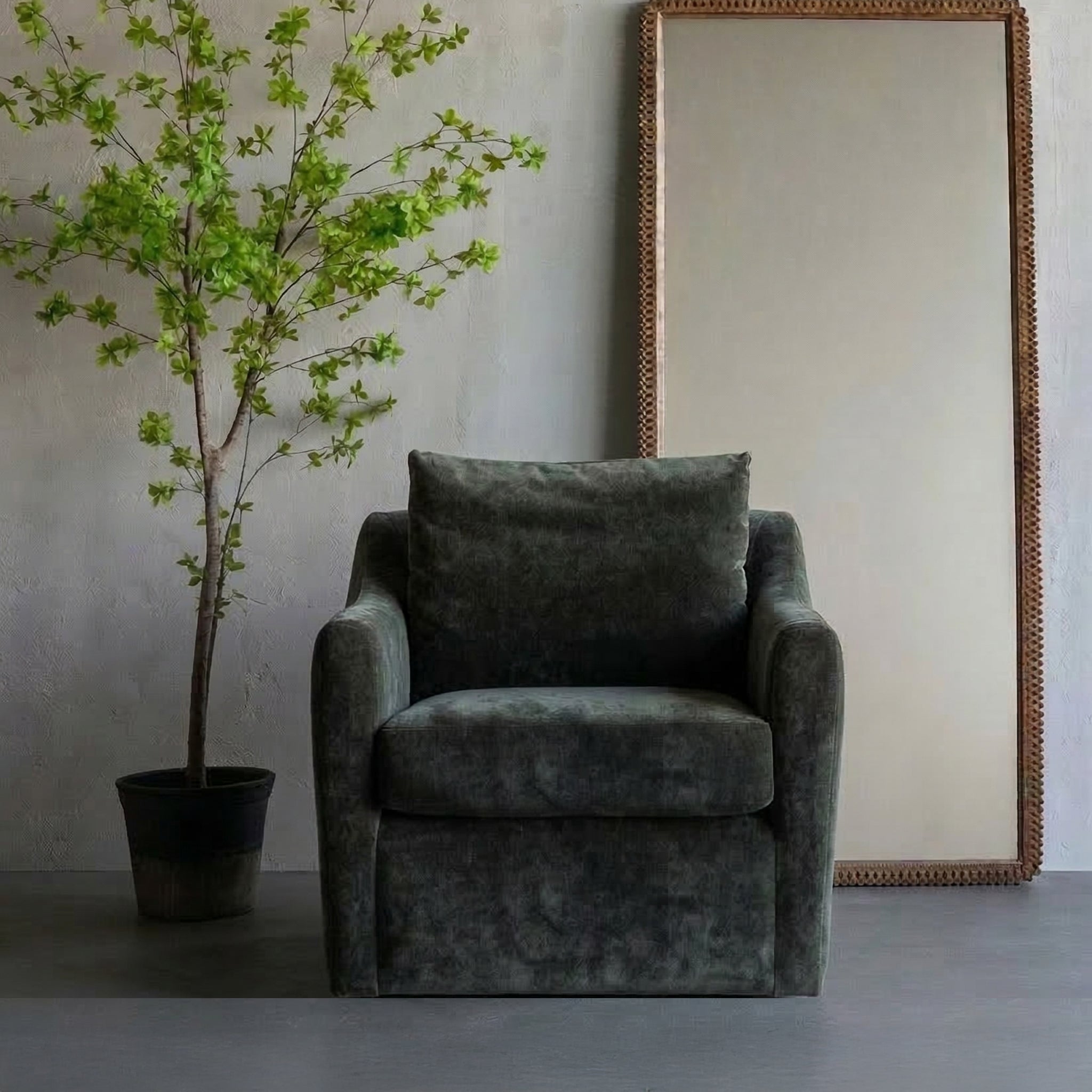 Velora Modern Swivel Armchair - Green