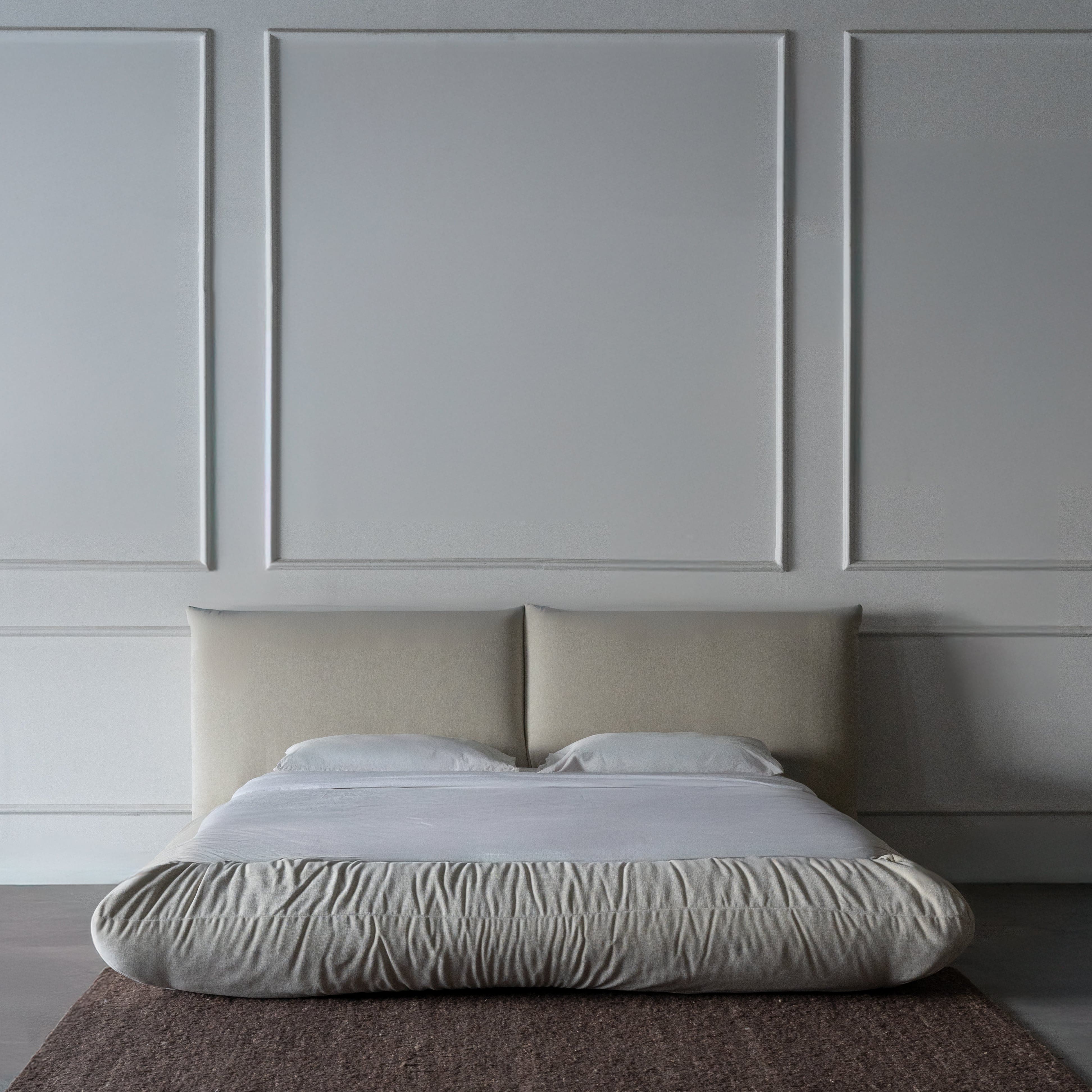 Veloura Modern Beige - King Size Bed - 180x200 cm - Bed - WS Living Furniture Furniture Store in Dubai