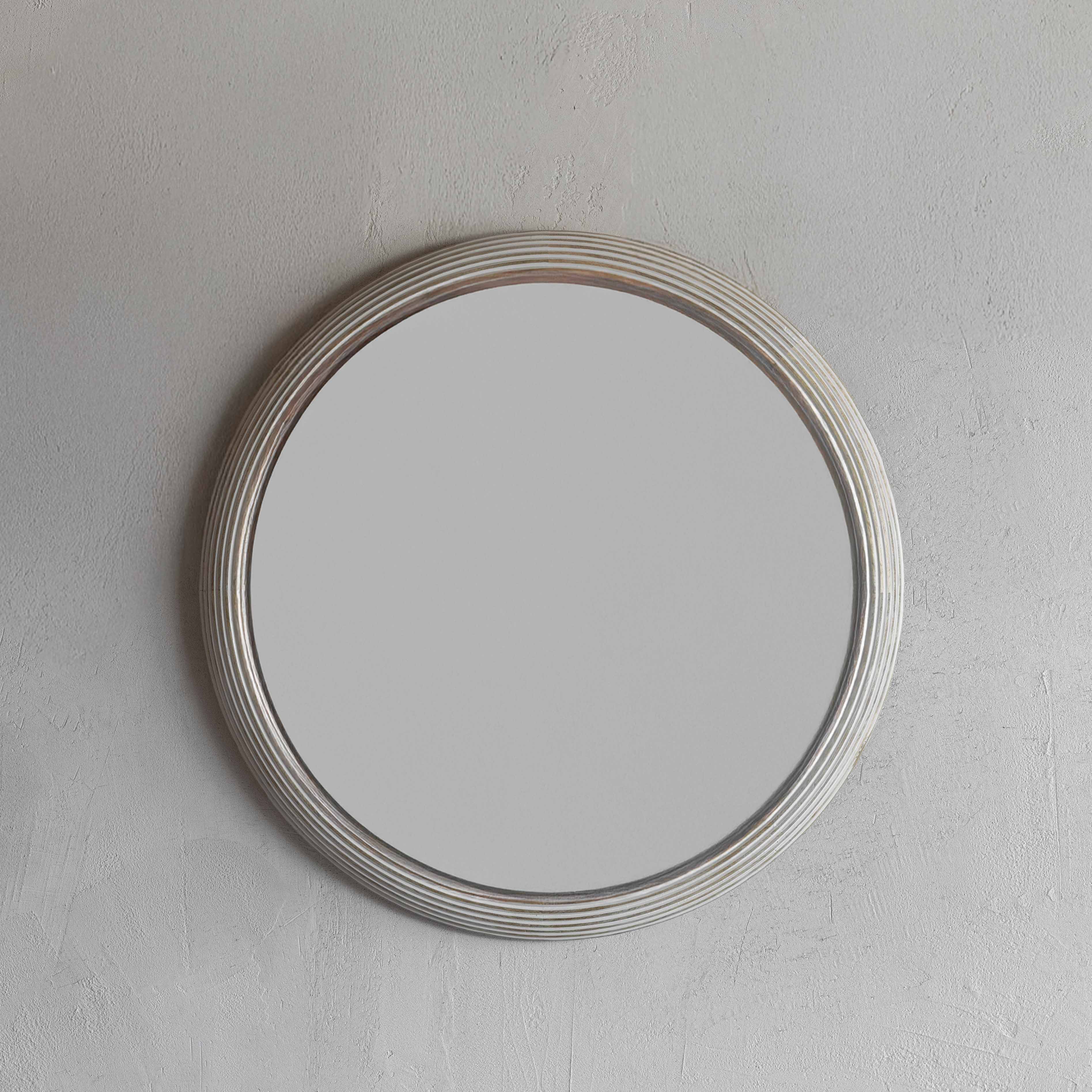 Velthisa Round White Round Wall Mirror - Mirror - WS Living Furniture Furniture Store in Dubai