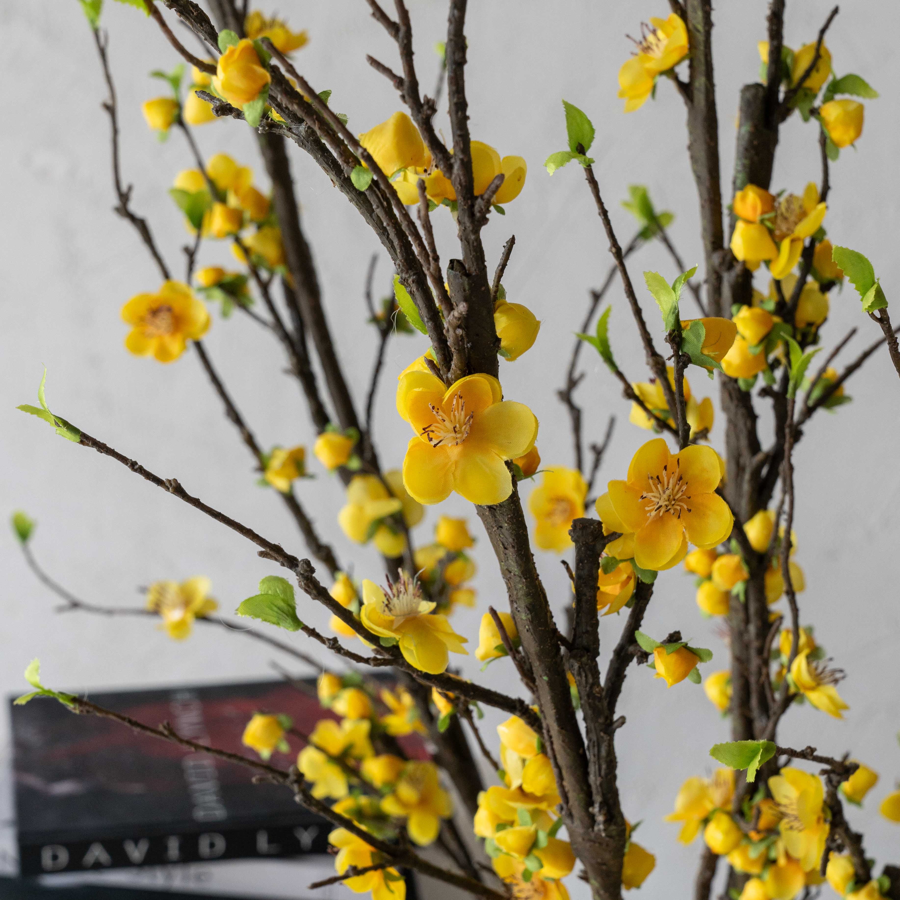 Velvet Petals Decorative Yellow Artificial Flower | Plant - Artificial Flowers - WS Living Furniture  Furniture Store in Dubai