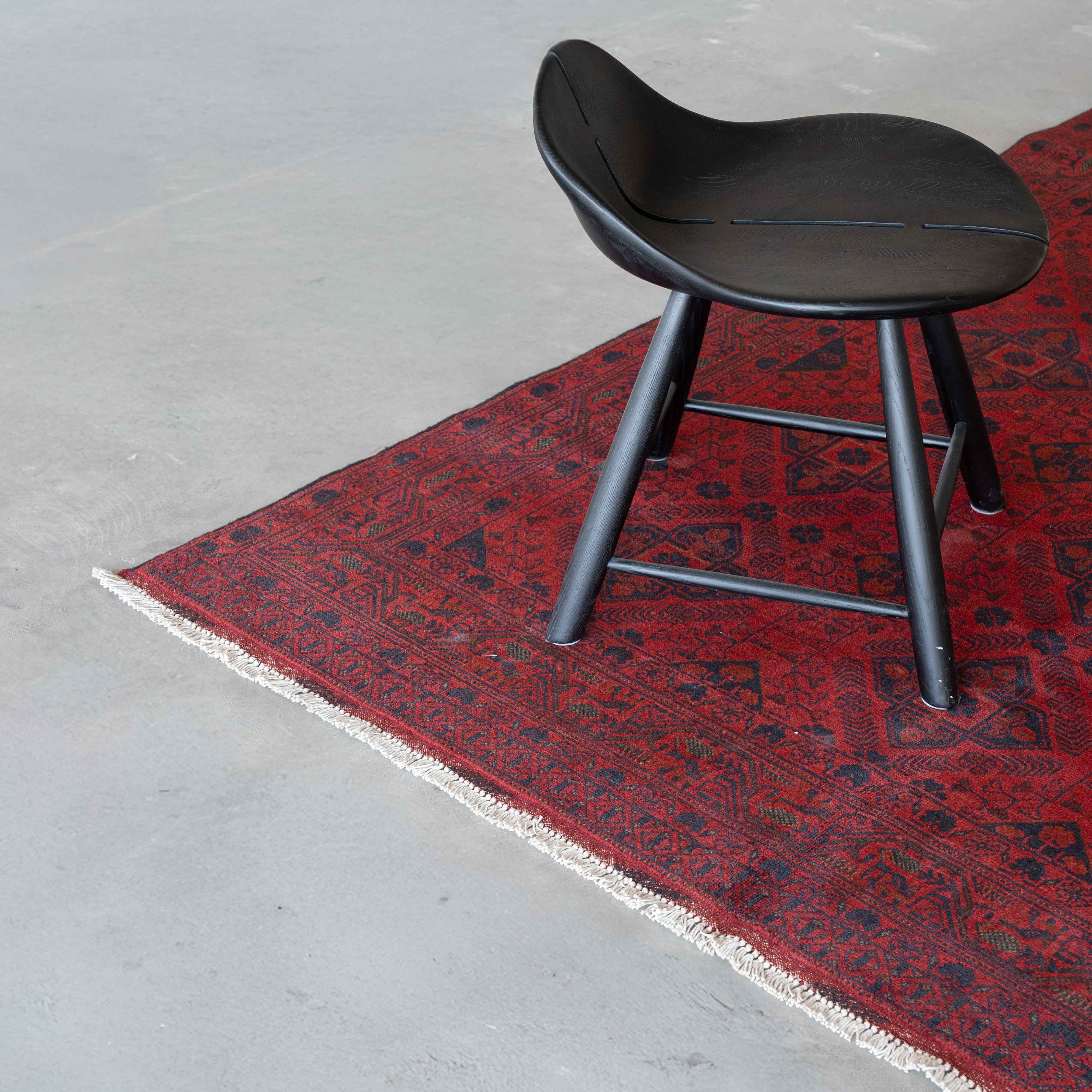 Venice Handcrafted Red Vintage Style Wool Afghan Rug - Rug - WS Living Furniture Furniture Store in Dubai