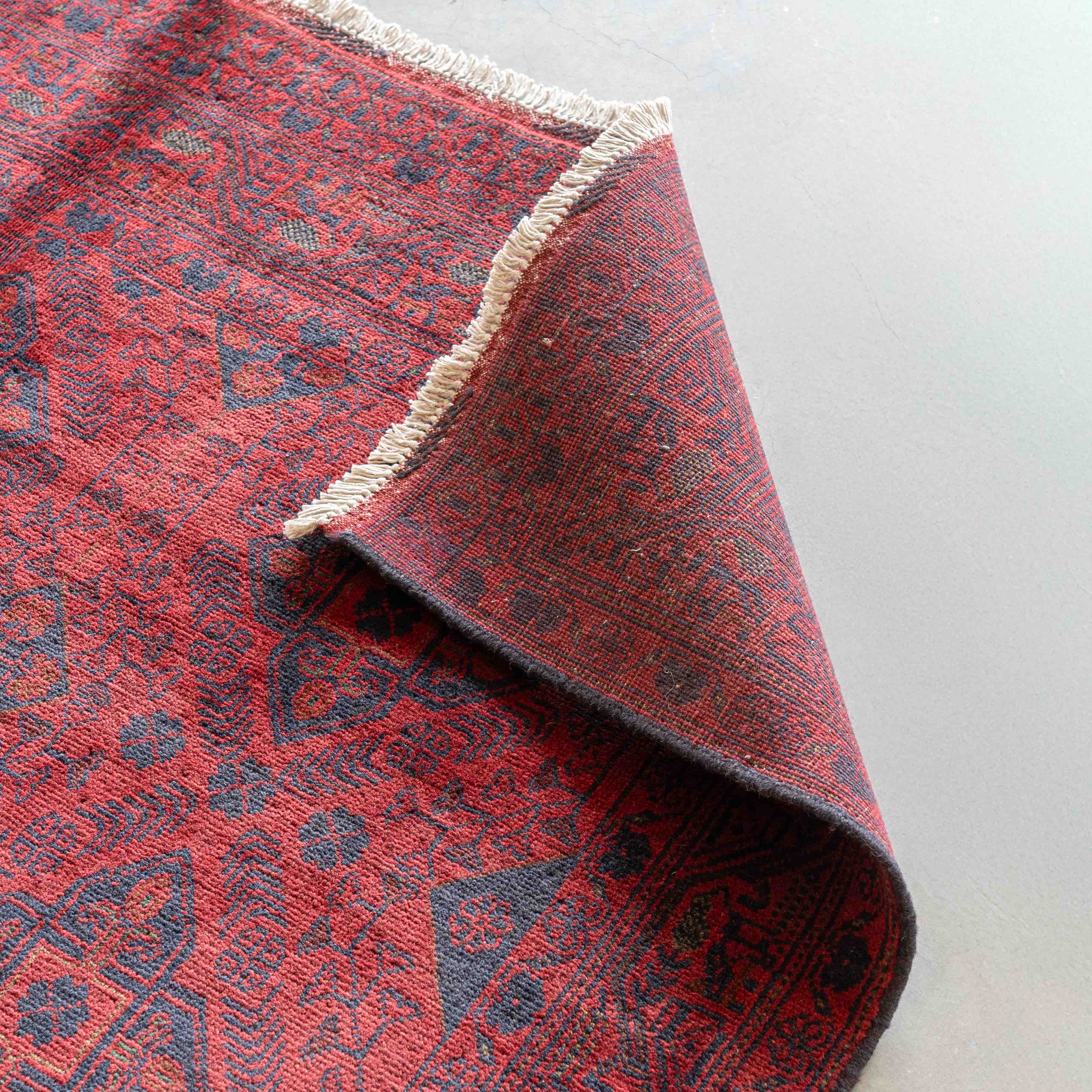 Venice Handcrafted Red Vintage Style Wool Afghan Rug - Rug - WS Living Furniture Furniture Store in Dubai