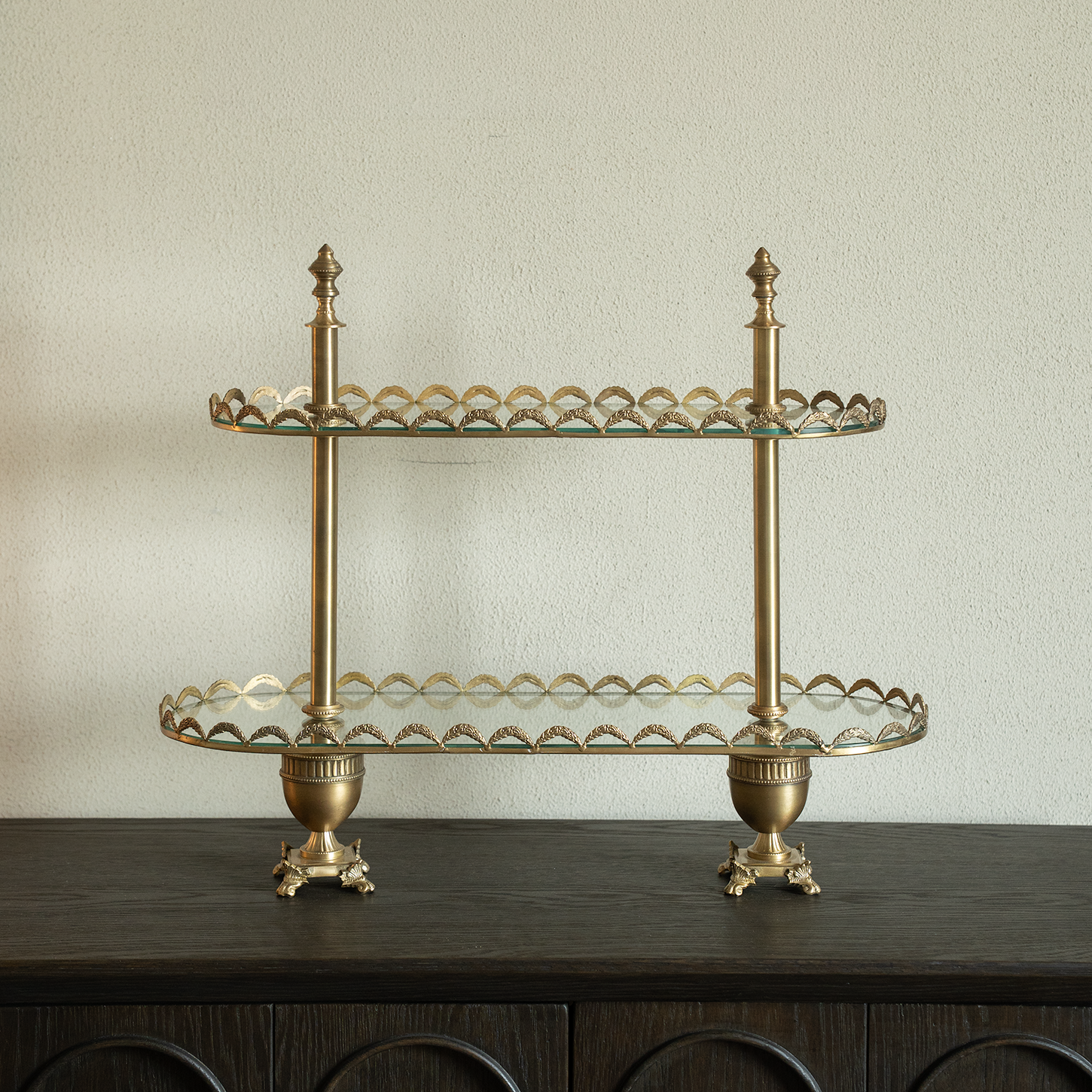 Versailles Brass & Glass Two-Tier Cake Stand