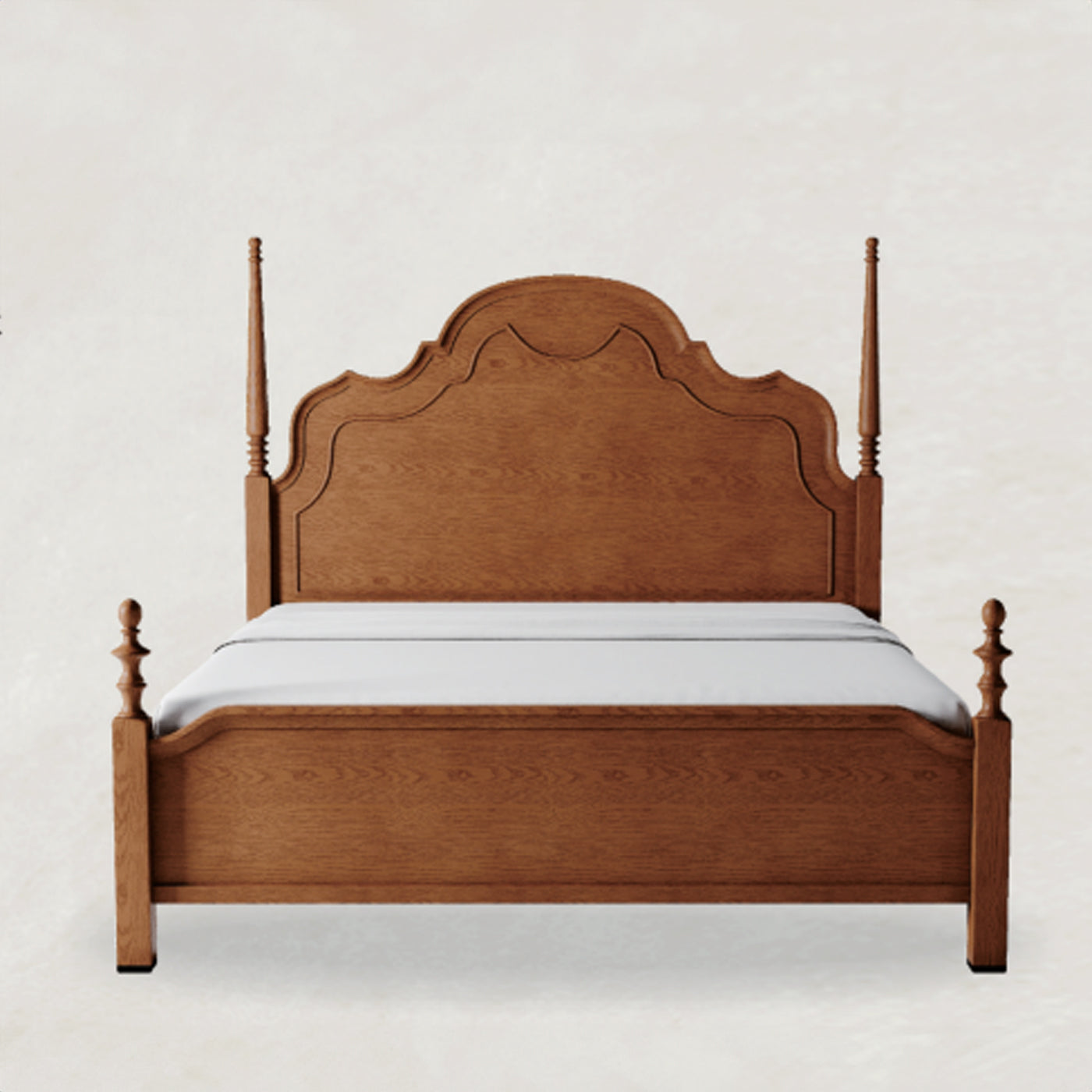 Arezzo Italian Classic Solid Ash Wood King Size Bed 180x200 (Pre-Order 60Days Delivery) - Bed - WS Living Furniture Furniture Store in Dubai