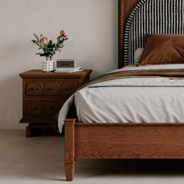 Lucca Italian Classic Solid Ash Wood King Size Bed 180x200 (Pre-Order 60Days Delivery) - Bed - WS Living Furniture Furniture Store in Dubai