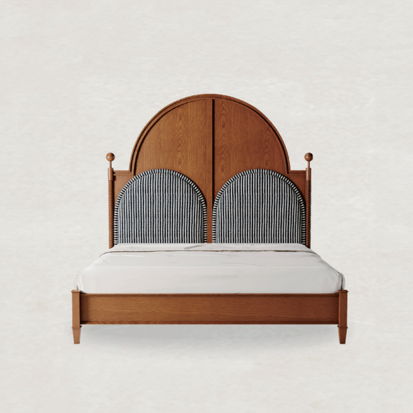 Lucca Italian Classic Solid Ash Wood King Size Bed 180x200 (Pre-Order 60Days Delivery) - Bed - WS Living Furniture Furniture Store in Dubai