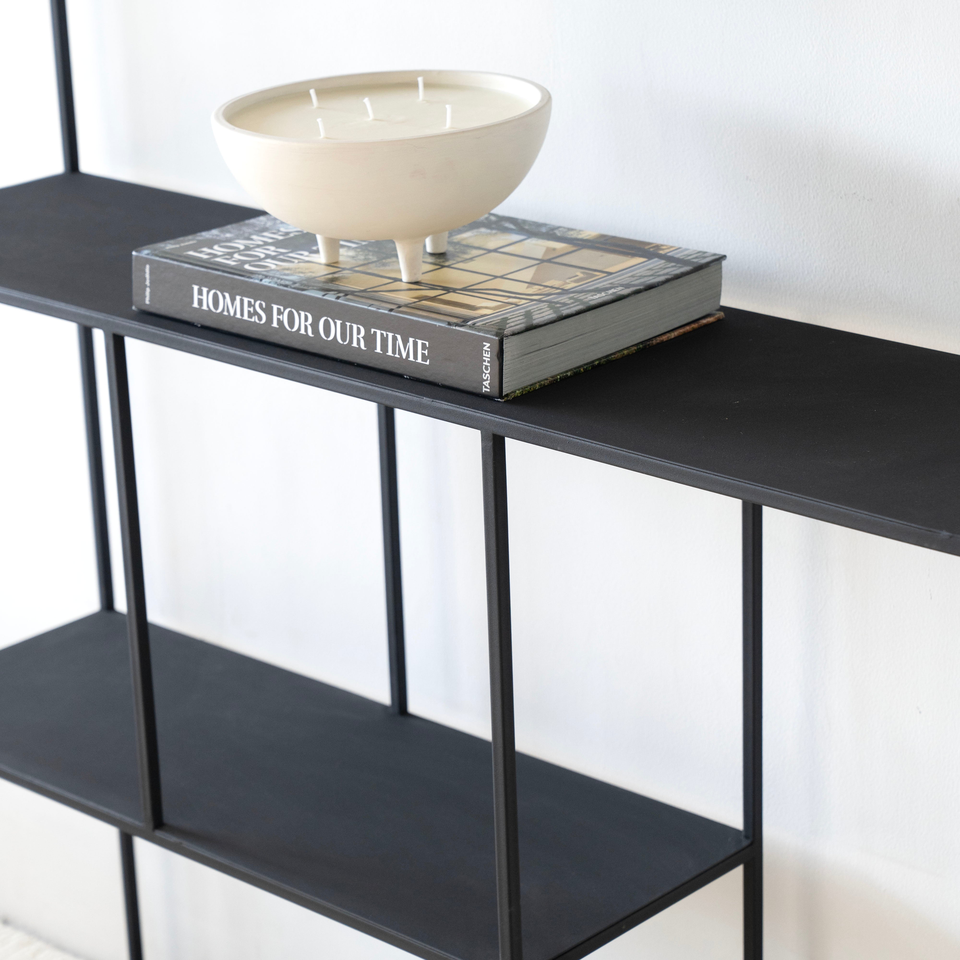 Monochrome Vertical Column Powder Coated Steel Shelf - - WS Living - UAE Modern Home Furniture Stores in Dubai