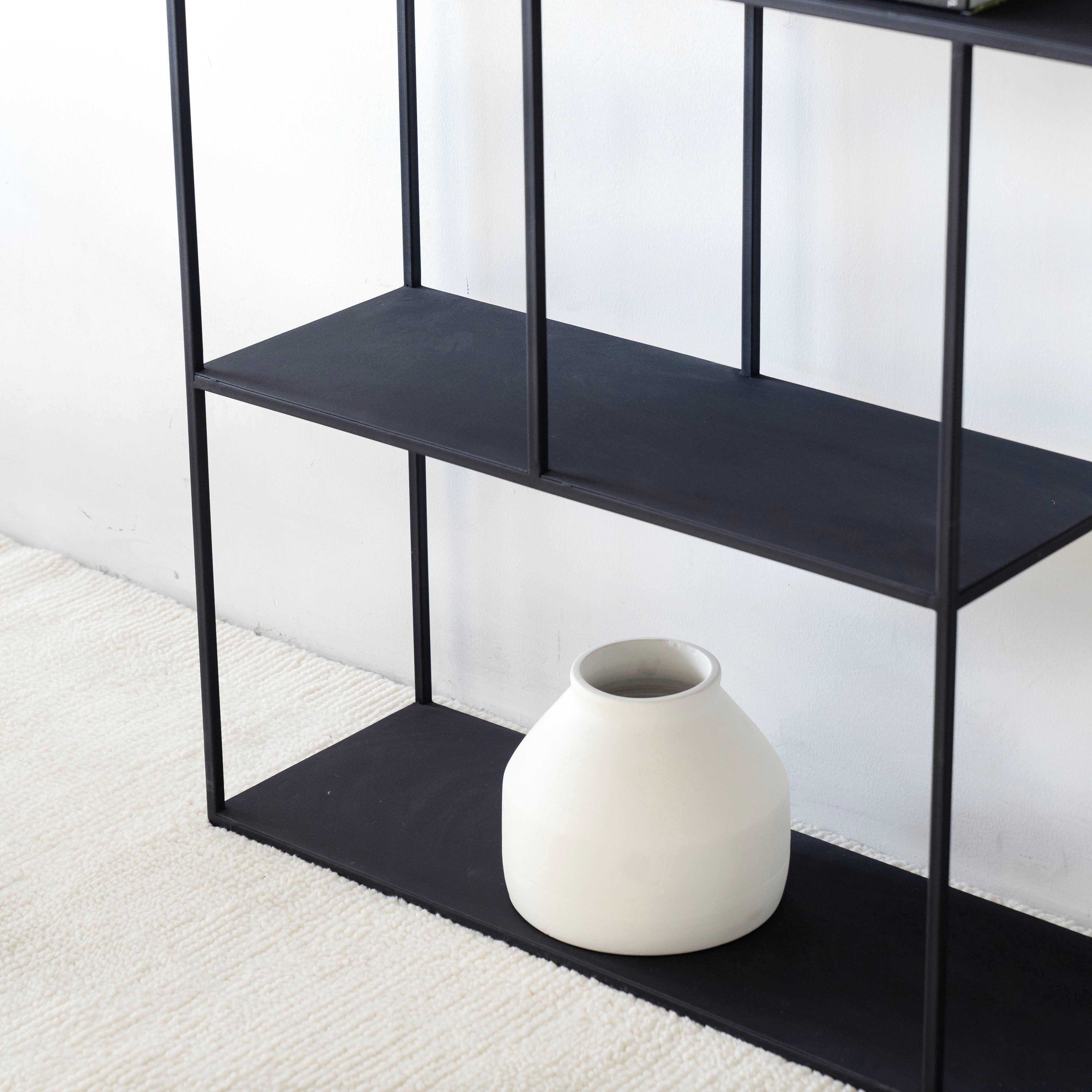 Monochrome Vertical Column Powder Coated Steel Shelf - - WS Living - UAE Modern Home Furniture Stores in Dubai