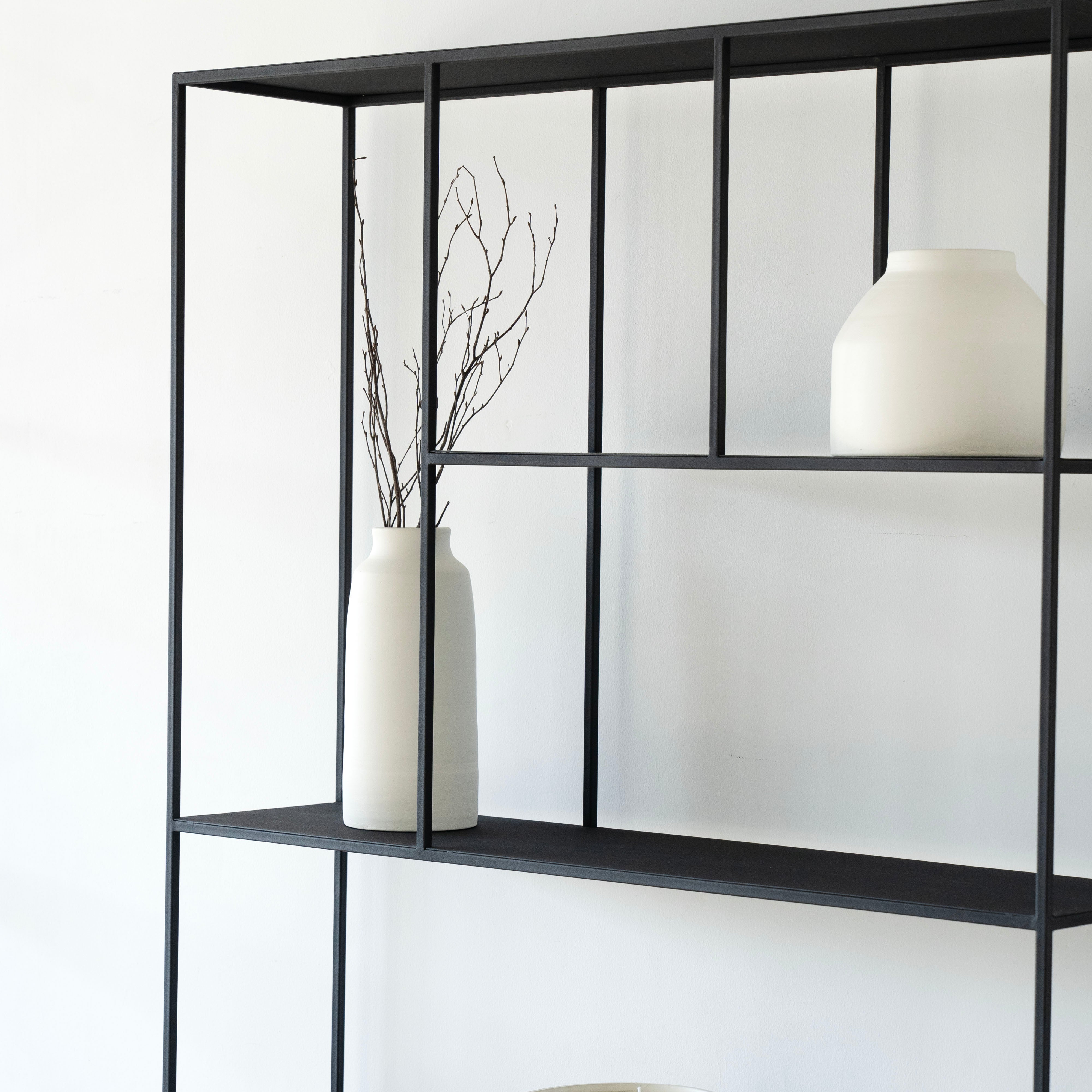Monochrome Vertical Column Powder Coated Steel Shelf - - WS Living - UAE Modern Home Furniture Stores in Dubai