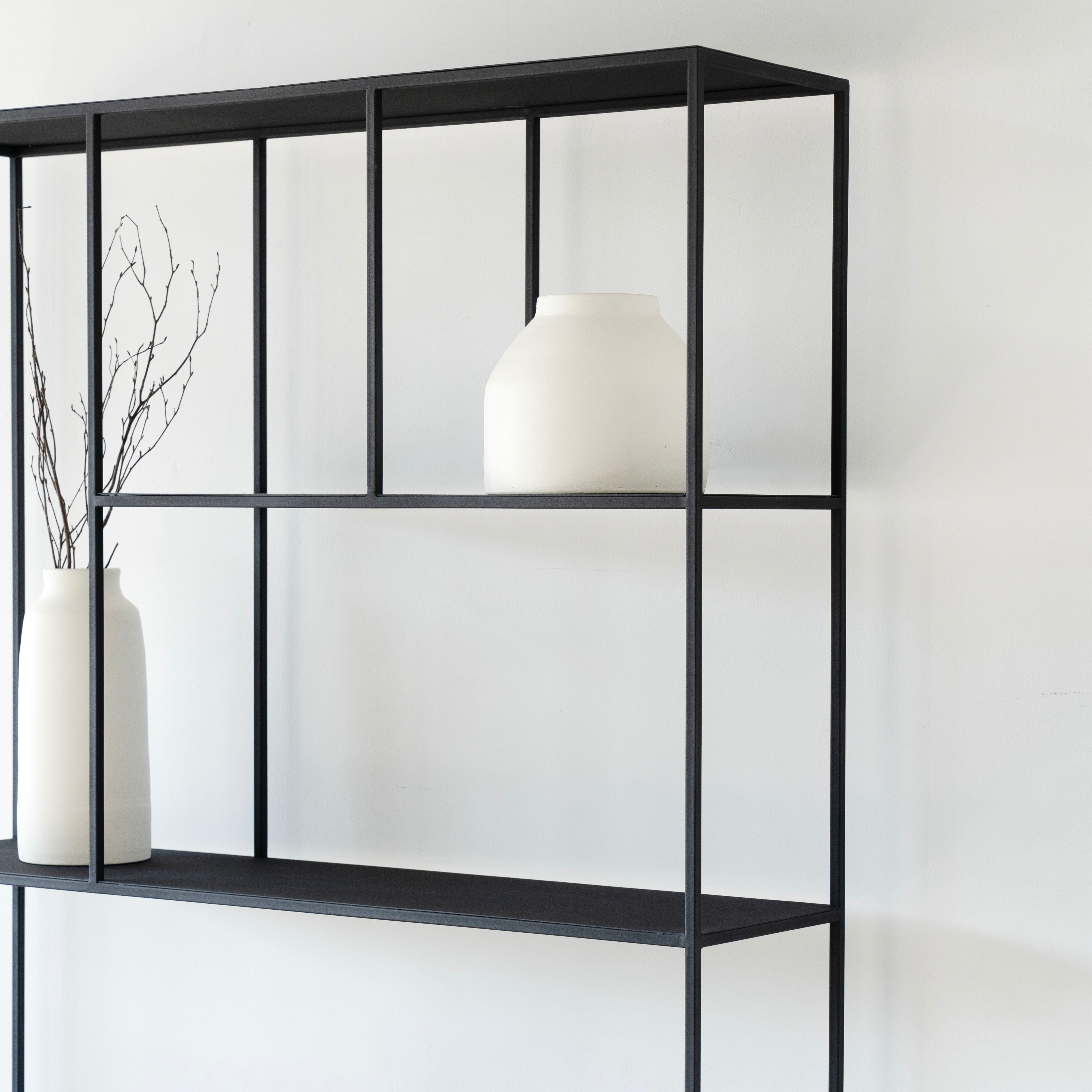 Monochrome Vertical Column Powder Coated Steel Shelf - - WS Living - UAE Modern Home Furniture Stores in Dubai