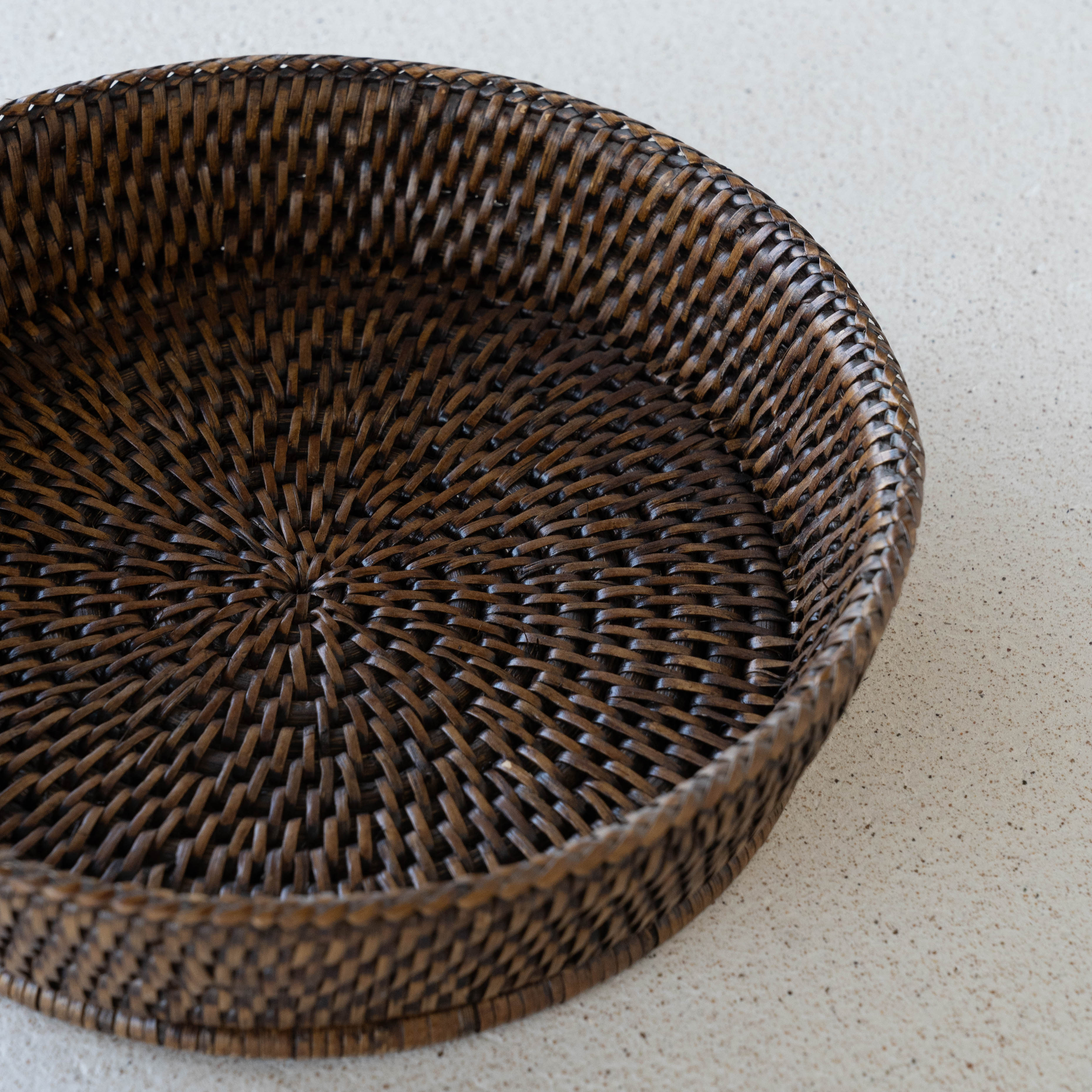 Handmade Rattan Bread Roll Round Tray - Tray - WS Living - UAE Modern Home Furniture Stores in Dubai