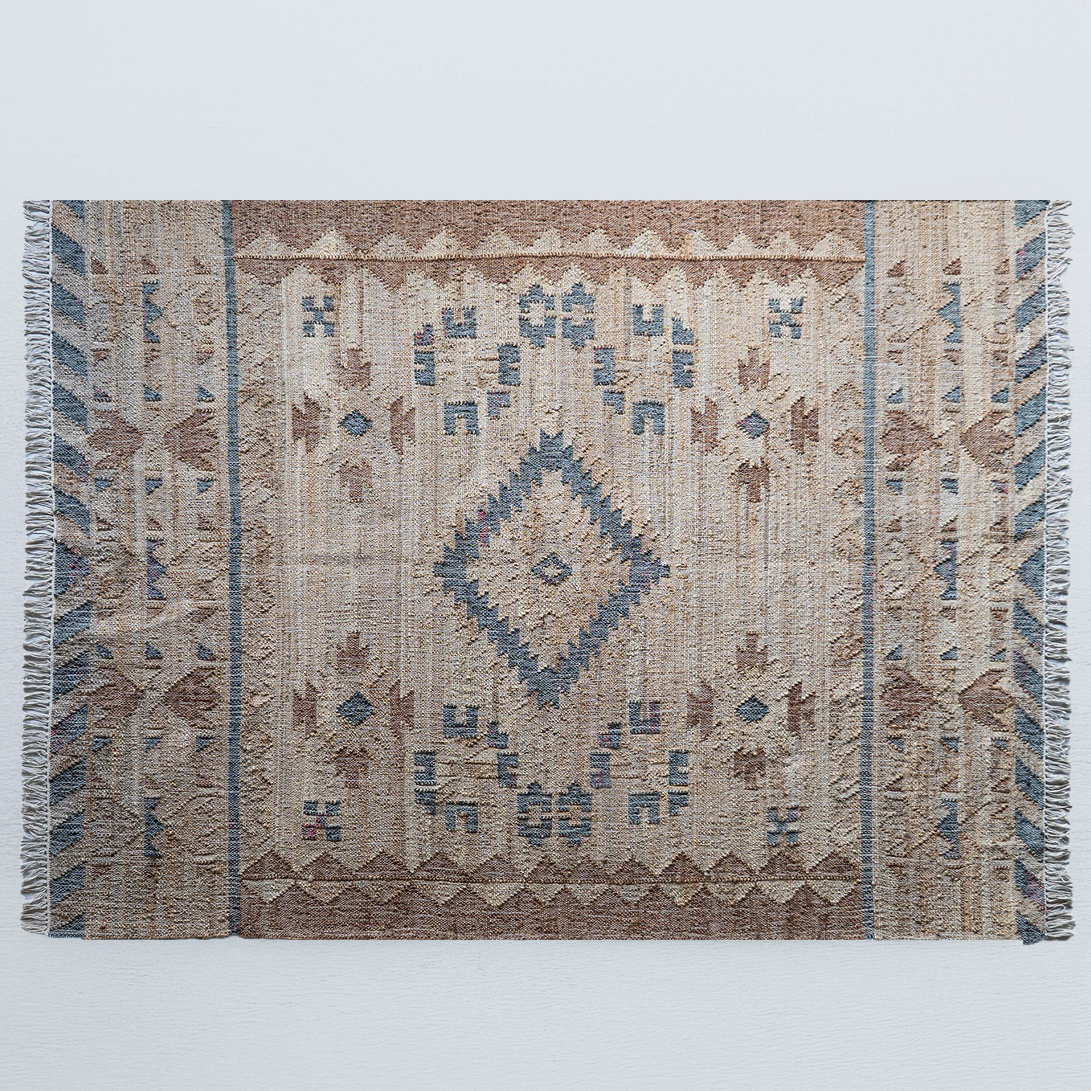Jute Panja Rug (TLR0038) TEAL Handcrafted Wool Rug
