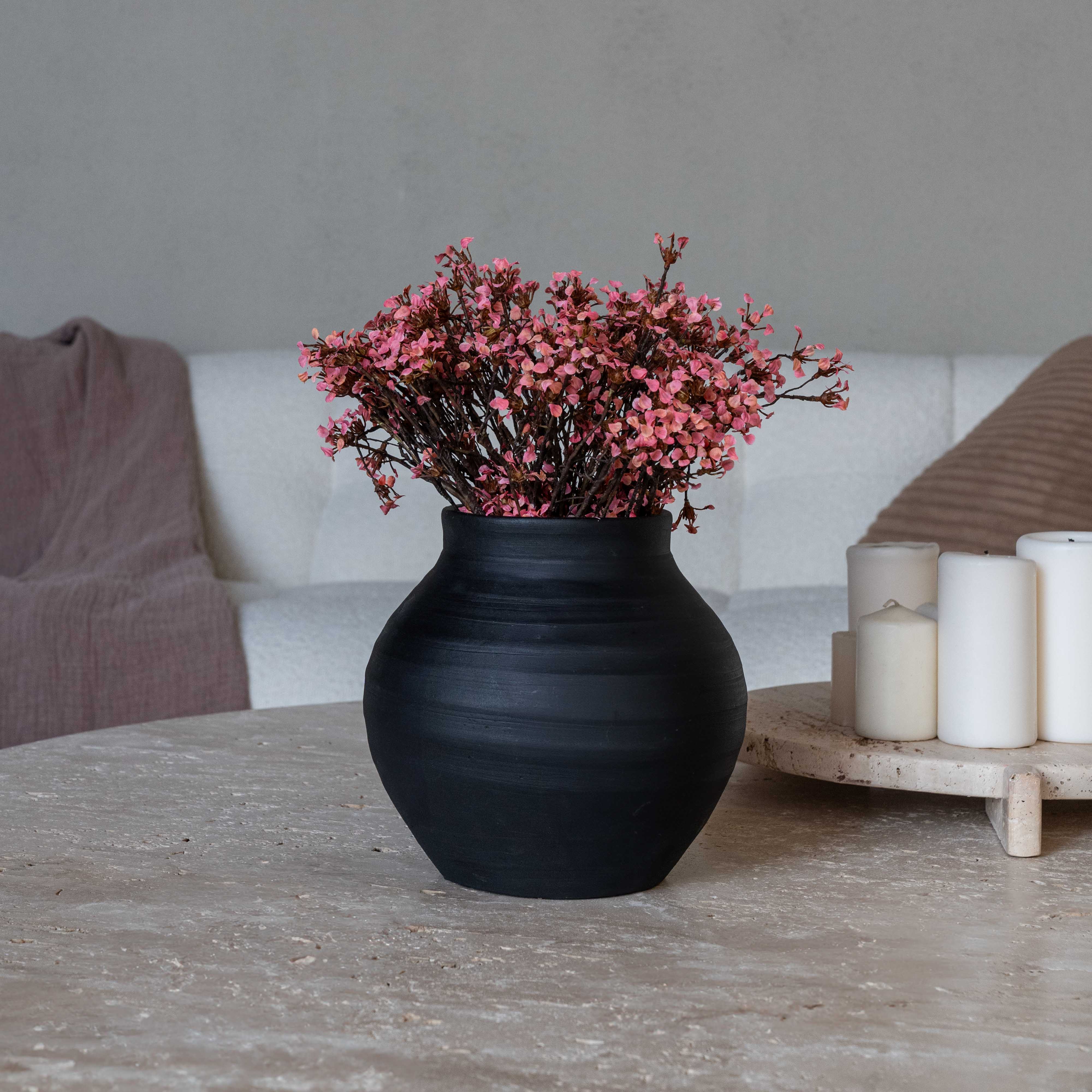Wide Terracotta Vase - Book - WS Living Furniture Furniture Store in Dubai
