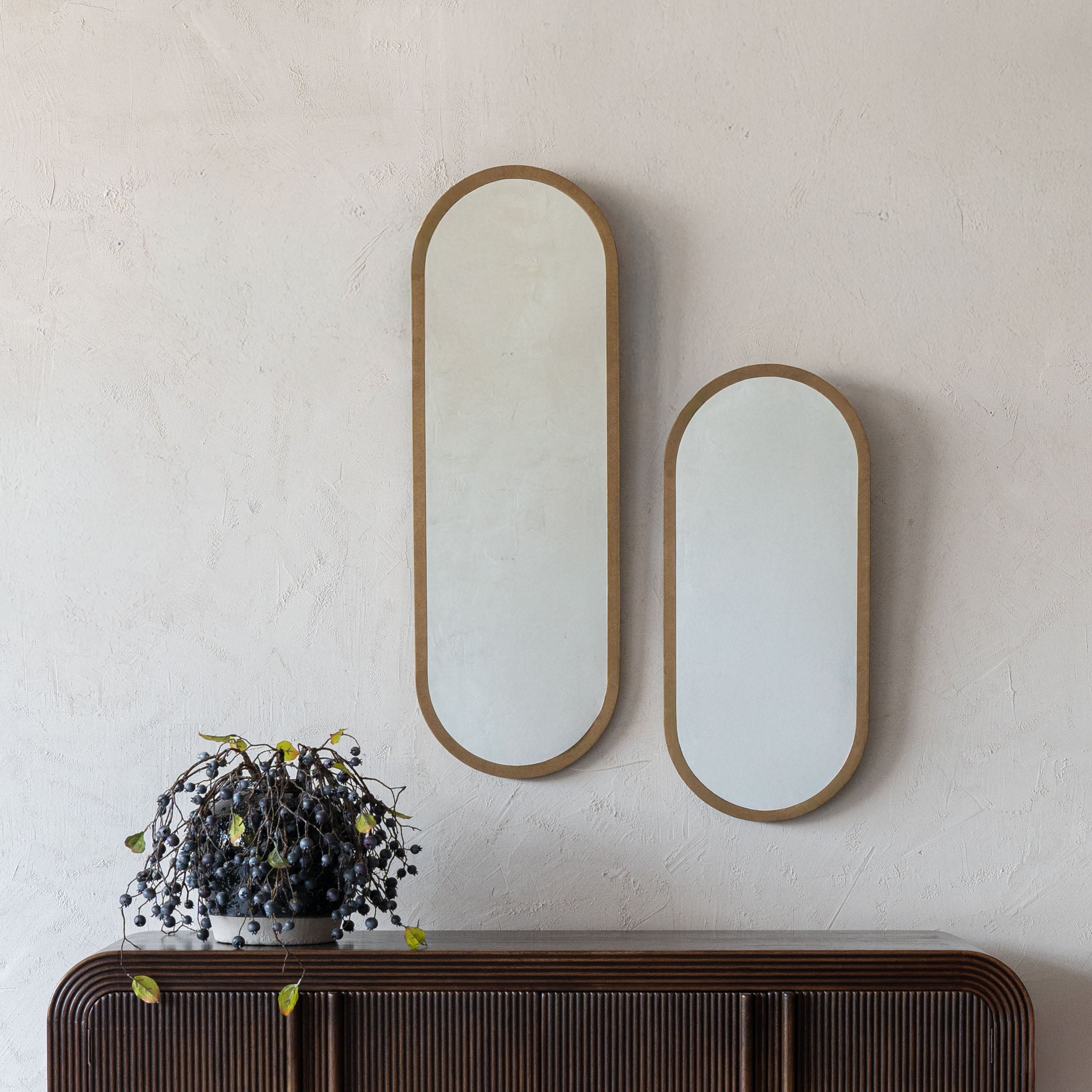 Willow Glow Brass Frame Vintage Curve Arch Wall Mirror - Mirror - WS Living Furniture Furniture Store in Dubai