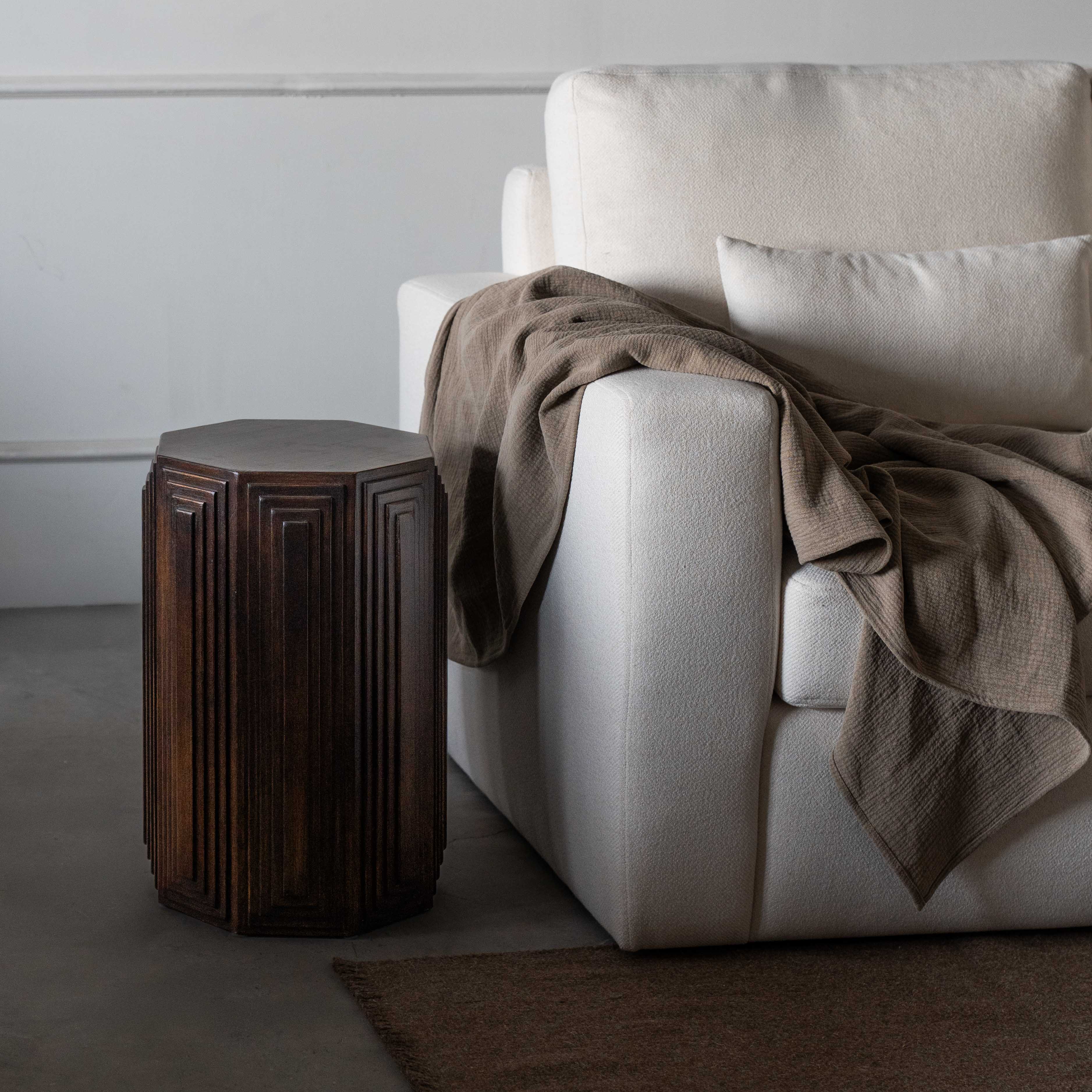 Windsor Solid Oak Wood Side Table - Side Table - WS Living Furniture Furniture Store in Dubai
