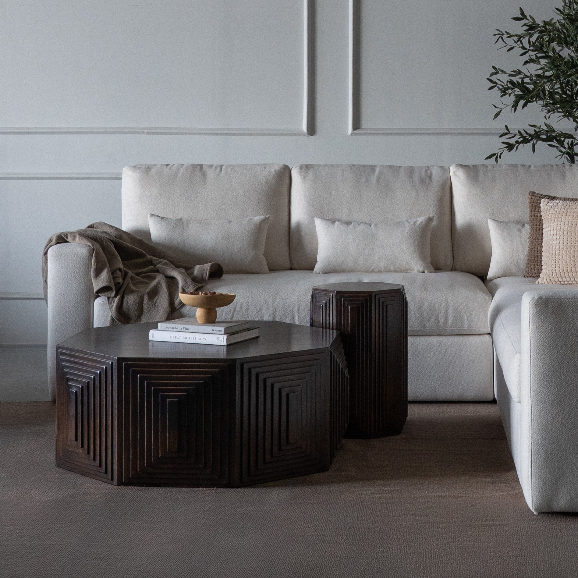 Windsor Solid Oak Wood Side Table - Side Table - WS Living Furniture Furniture Store in Dubai