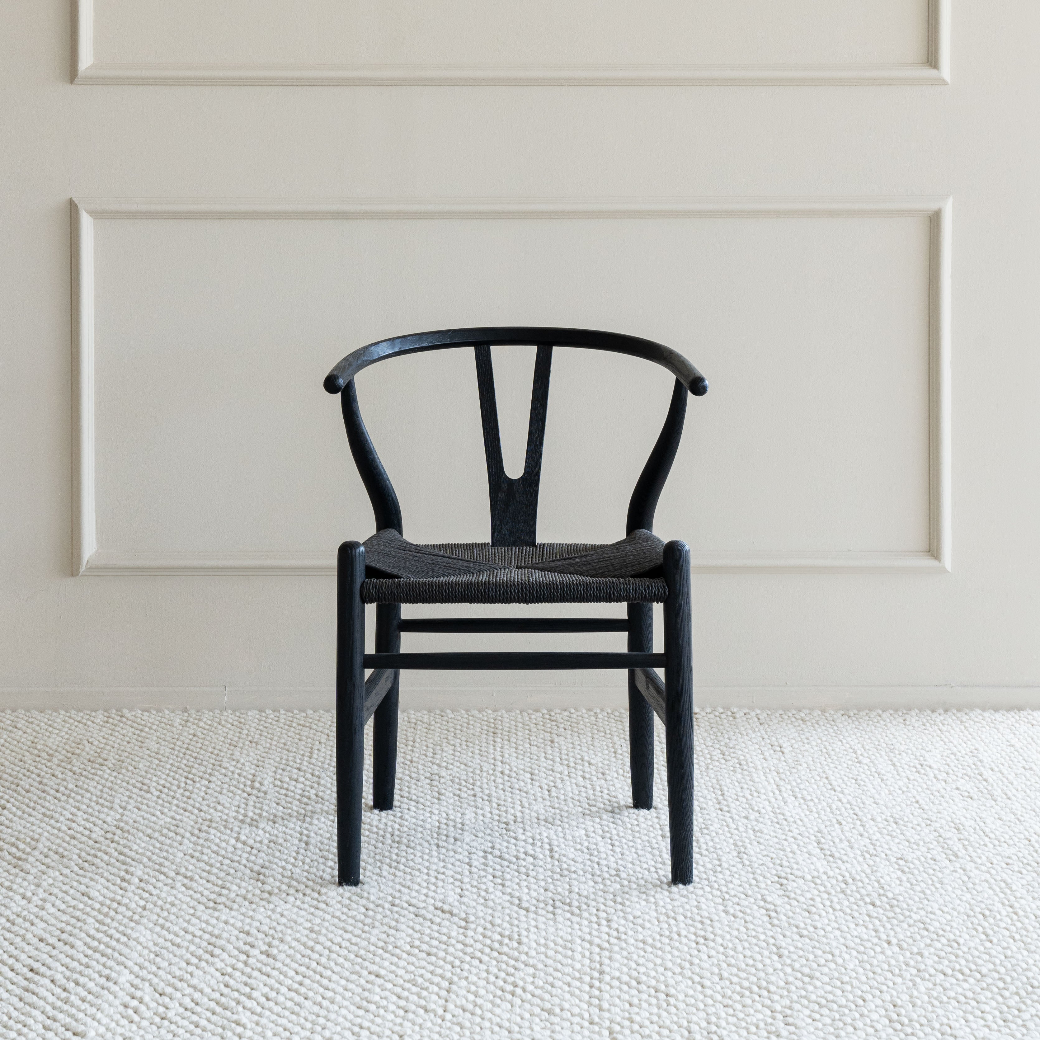 Wishbone Black Raw Solid Wood Dining Chair - Dining Chairs - WS Living Furniture Furniture Store in Dubai