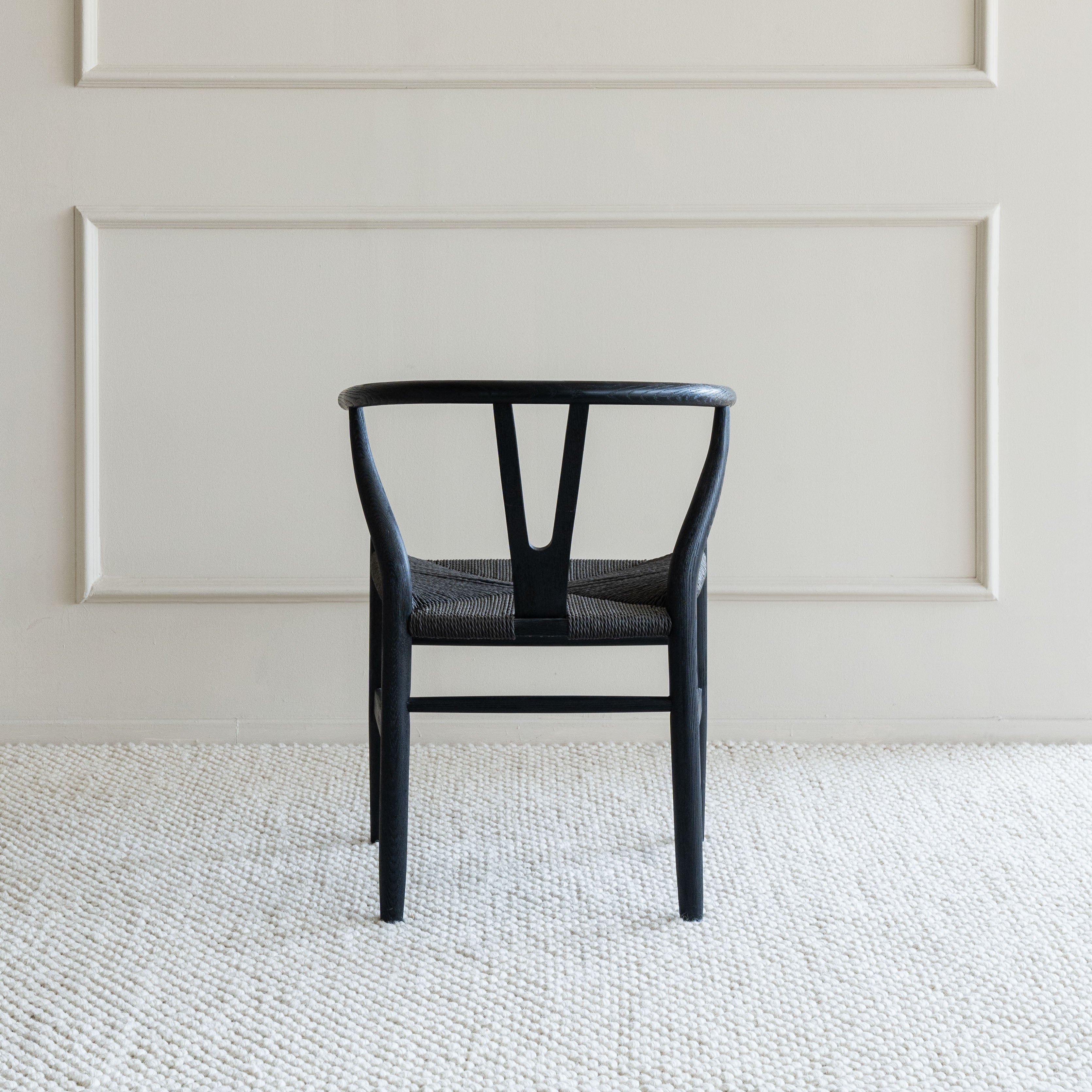 Wishbone Black Raw Solid Wood Dining Chair - Dining Chairs - WS Living Furniture Furniture Store in Dubai