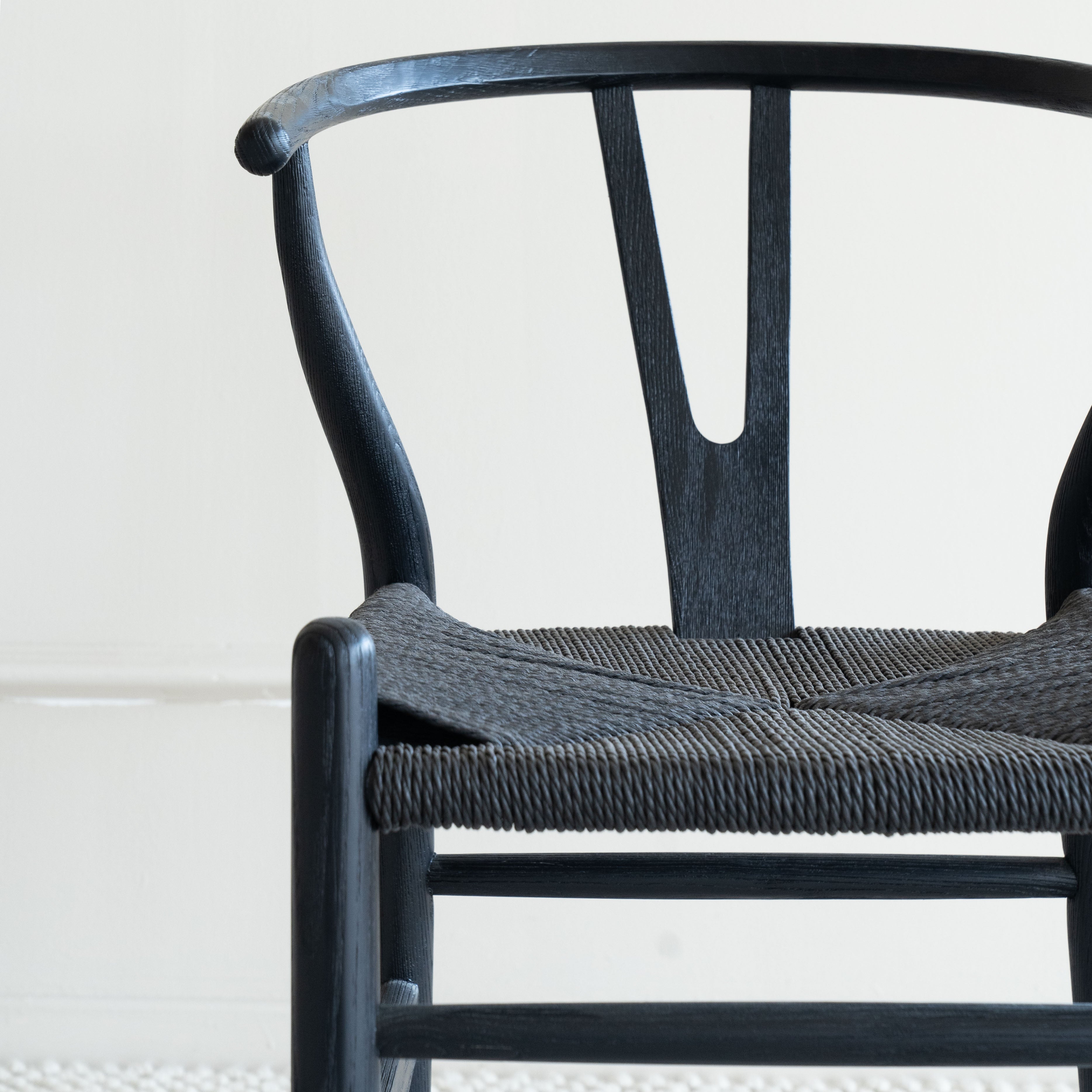 Wishbone Black Raw Solid Wood Dining Chair - Dining Chairs - WS Living Furniture Furniture Store in Dubai