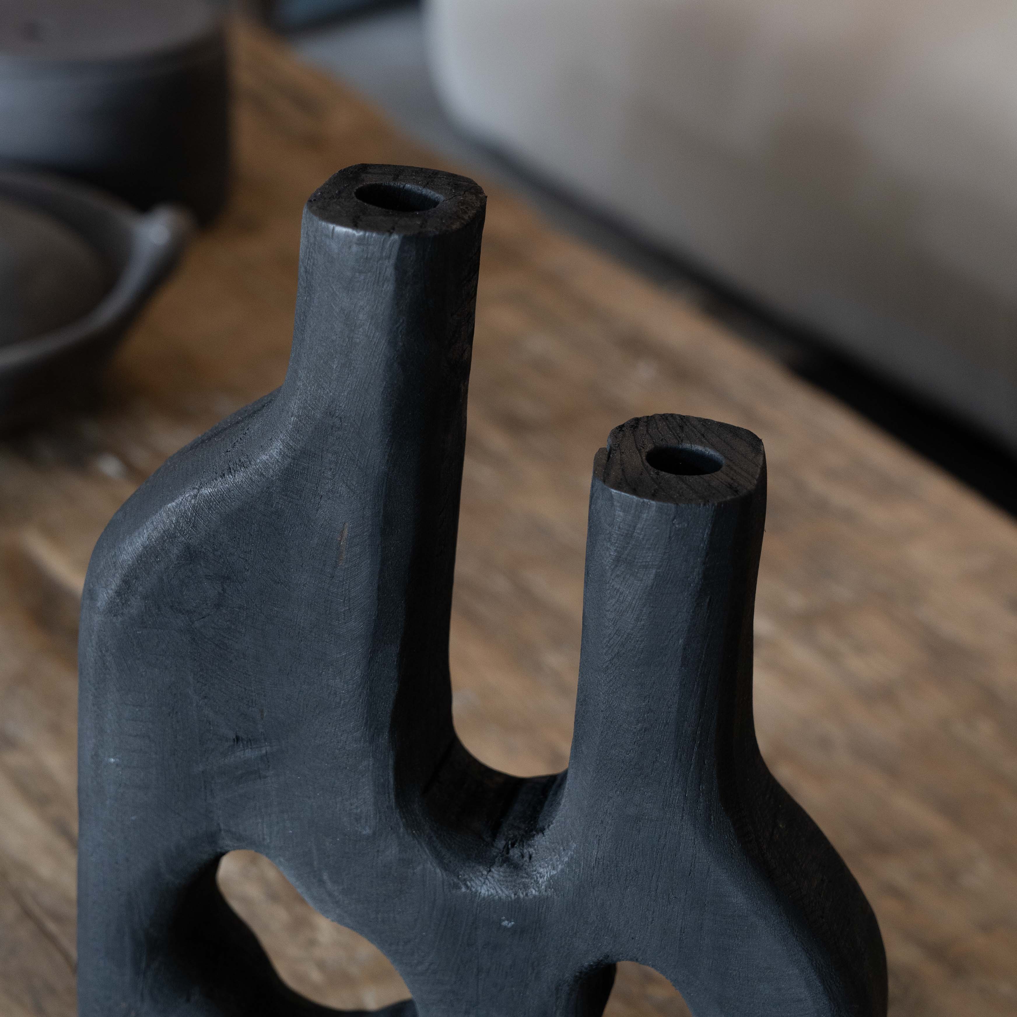 Barewood Decorative Nordic Wood Black Home Decor - Vase - WS Living Furniture  Furniture Store in Dubai