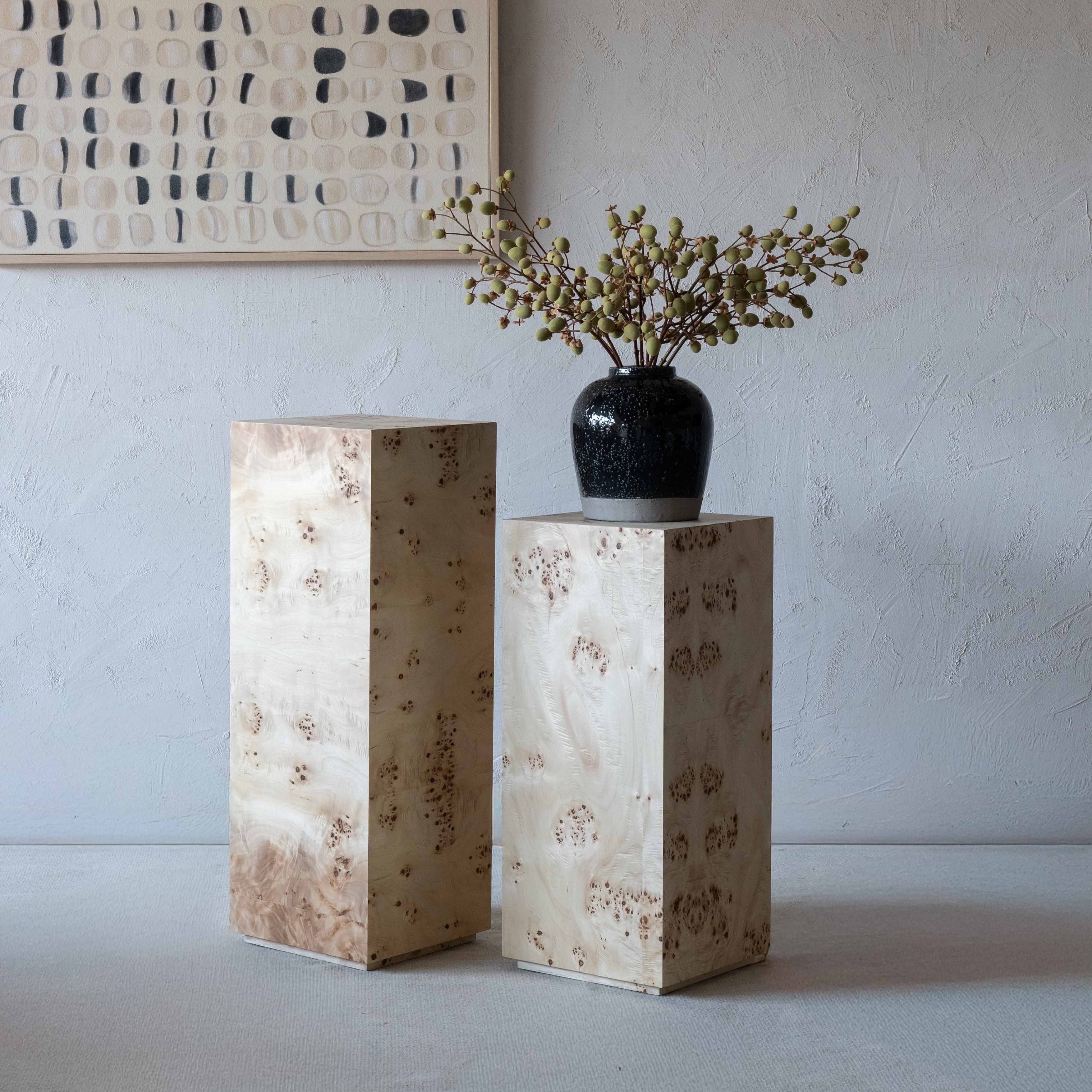 Burl & Craft Classic Burl Wood Pedestal | End Accent Table - Side Tables - WS Living Furniture  Furniture Store in Dubai