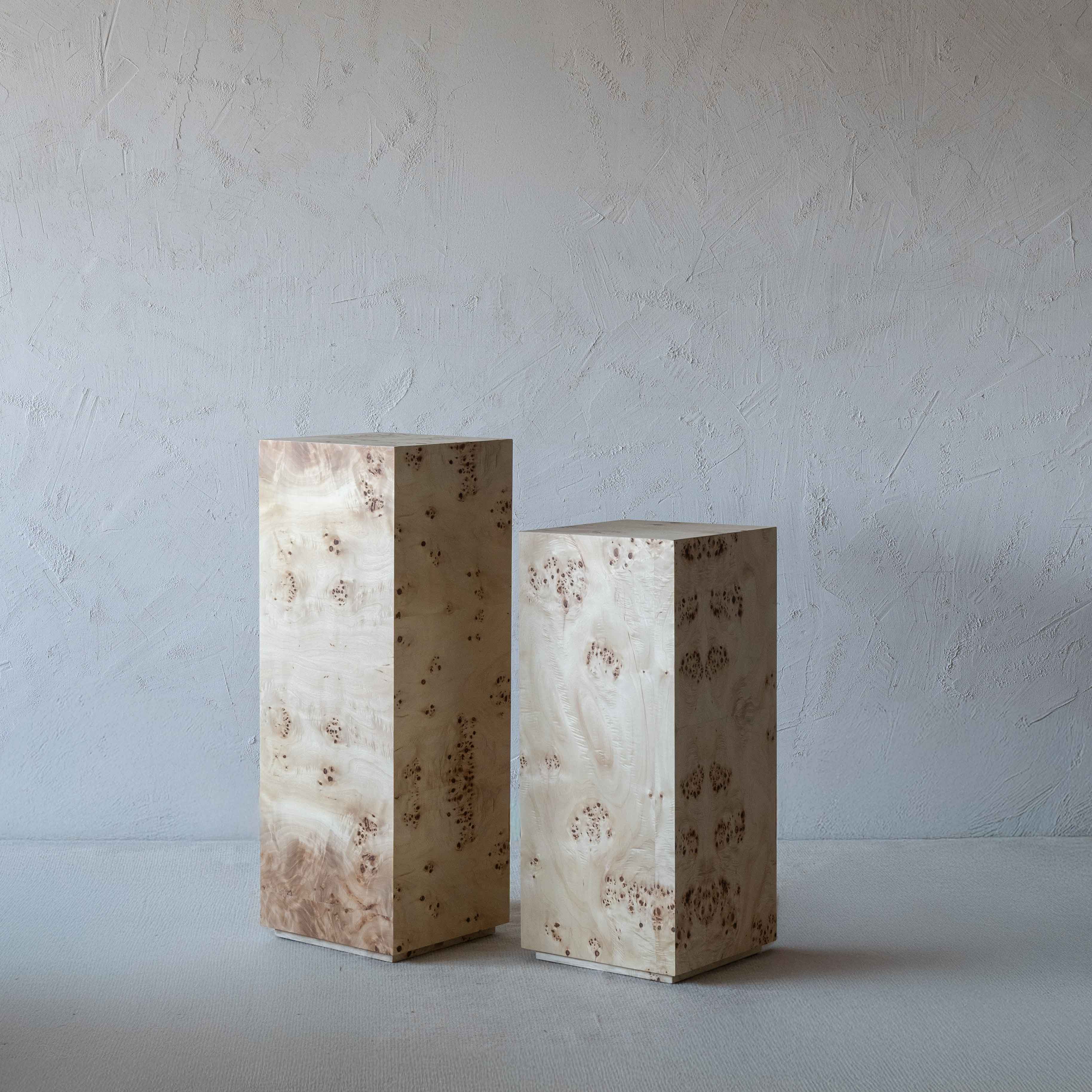 Burl & Craft Classic Burl Wood Pedestal | End Accent Table - Side Tables - WS Living - UAE Home Furniture Stores in Dubai