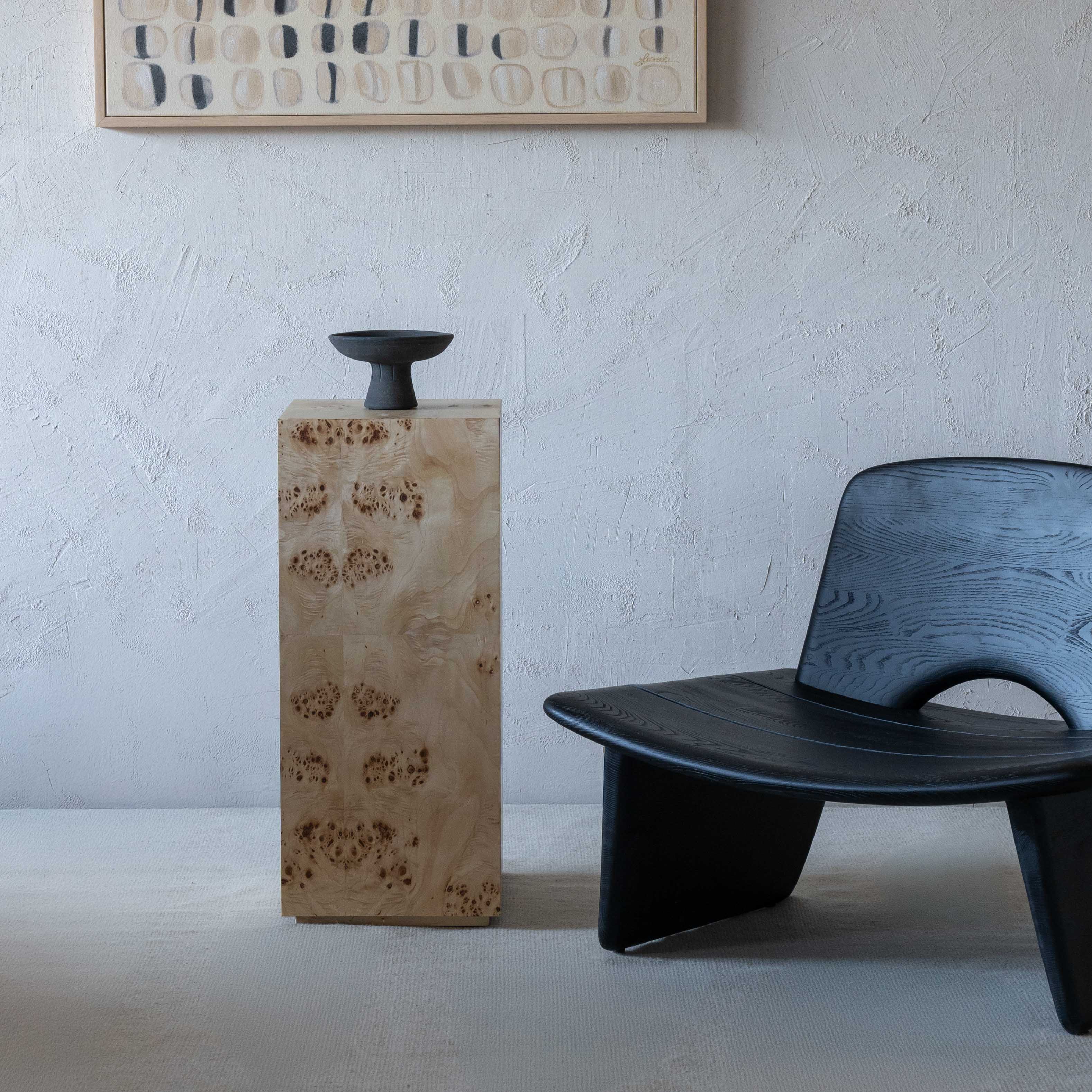 Burl & Craft Classic Burl Wood Pedestal | End Accent Table - Side Tables - WS Living - UAE Home Furniture Stores in Dubai