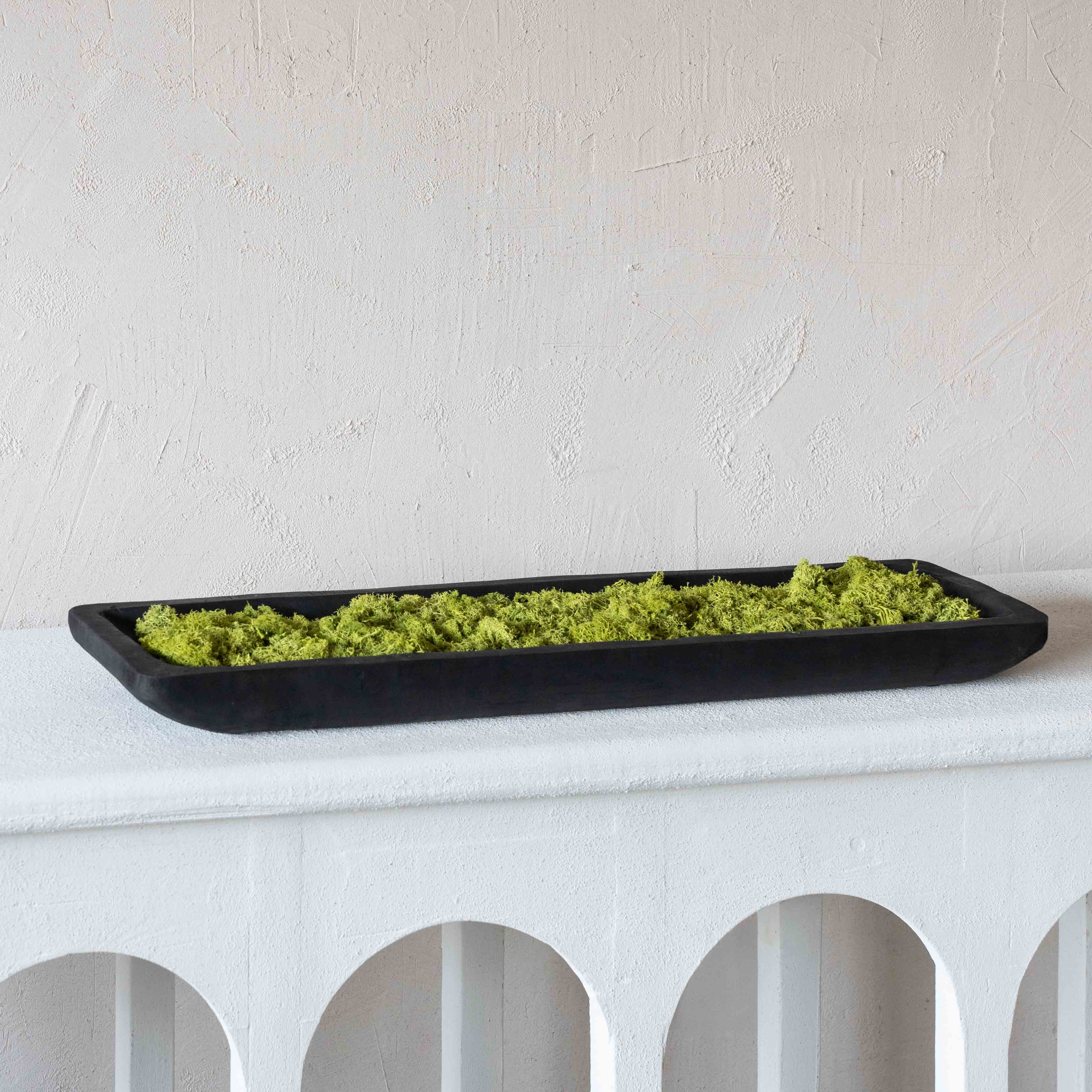 Artisan Decorative Black Solid Wood Rectangle Tray - Tray - WS Living Furniture Furniture Store in Dubai