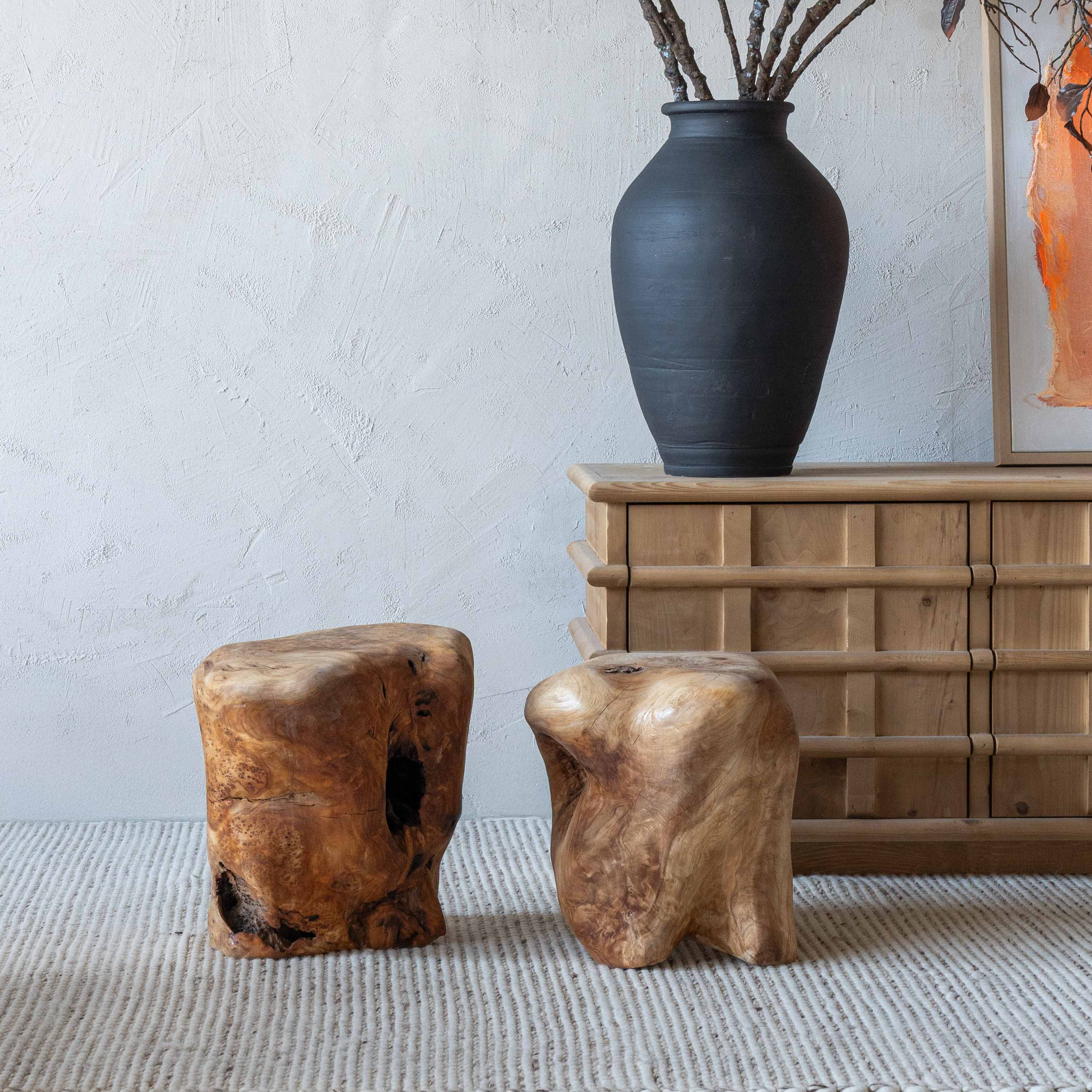 Woodsong Artisan Natural Wood End Side Table | Accent Table - Side Tables - WS Living - UAE Home Furniture Stores in Dubai